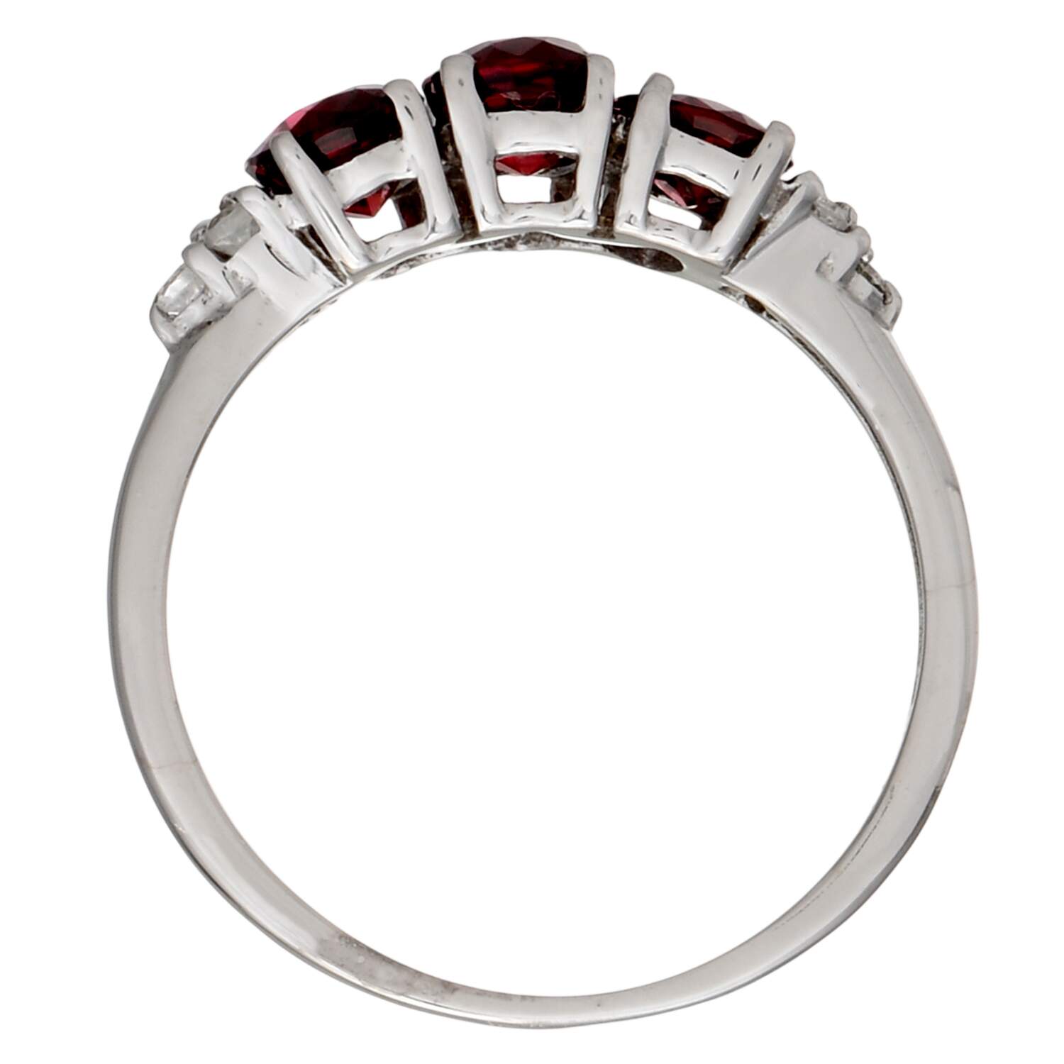 10KW Rhodolite Garnet(1.50) & White Sapphire(0.06) Ring-5