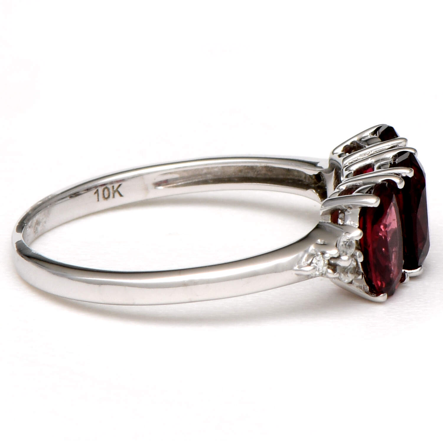10KW Rhodolite Garnet(1.50) & White Sapphire(0.06) Ring-4