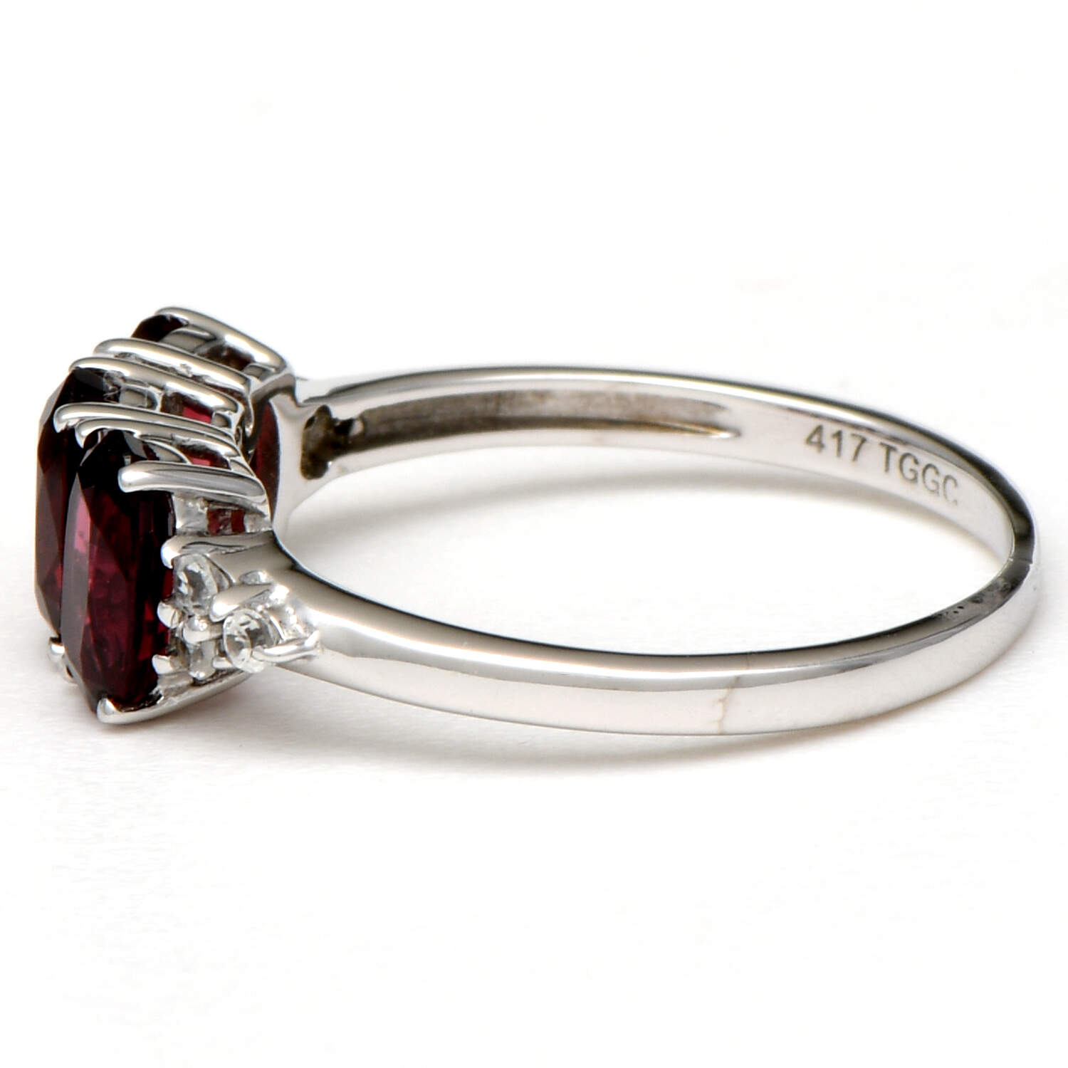 10KW Rhodolite Garnet(1.50) & White Sapphire(0.06) Ring-3