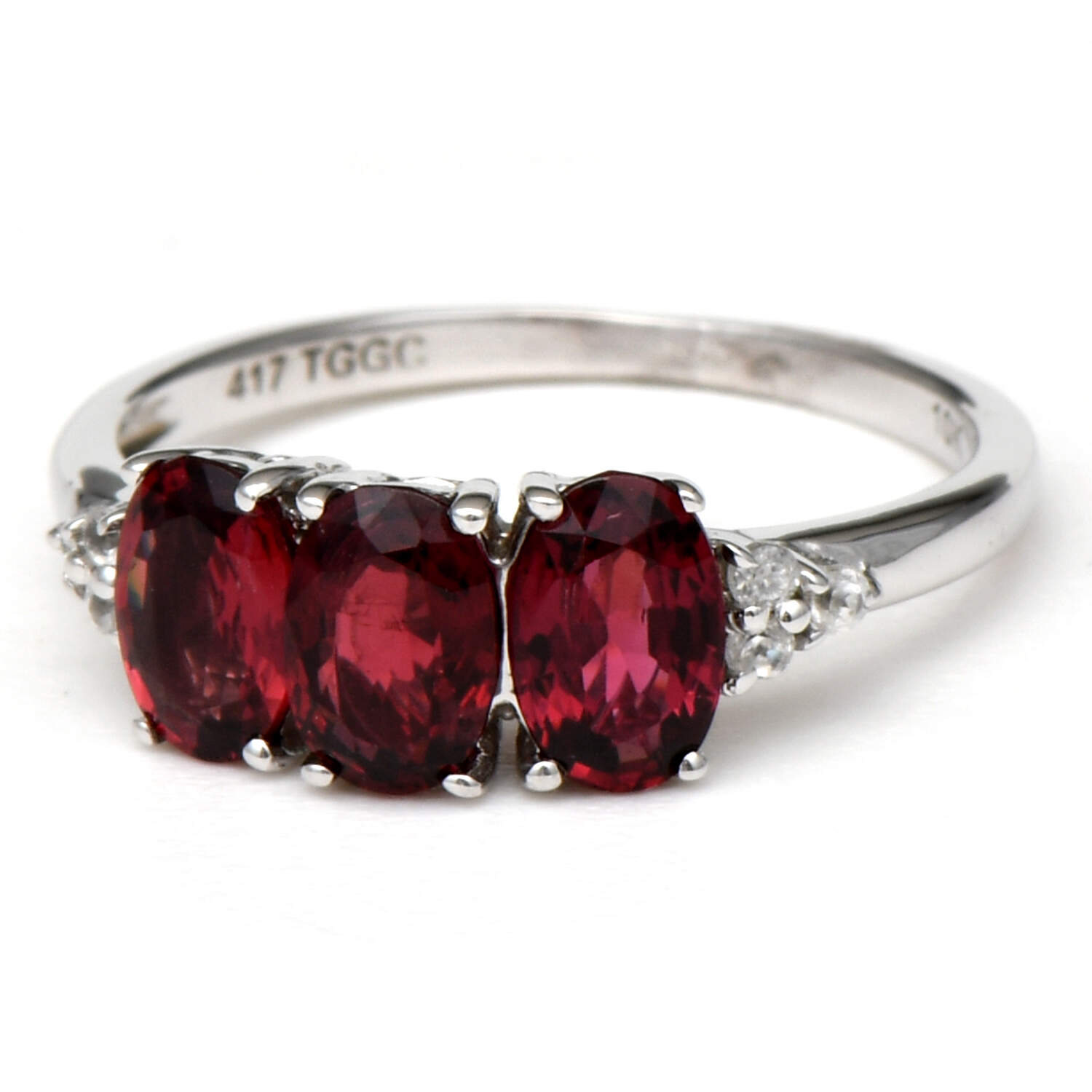 10KW Rhodolite Garnet(1.50) & White Sapphire(0.06) Ring-1