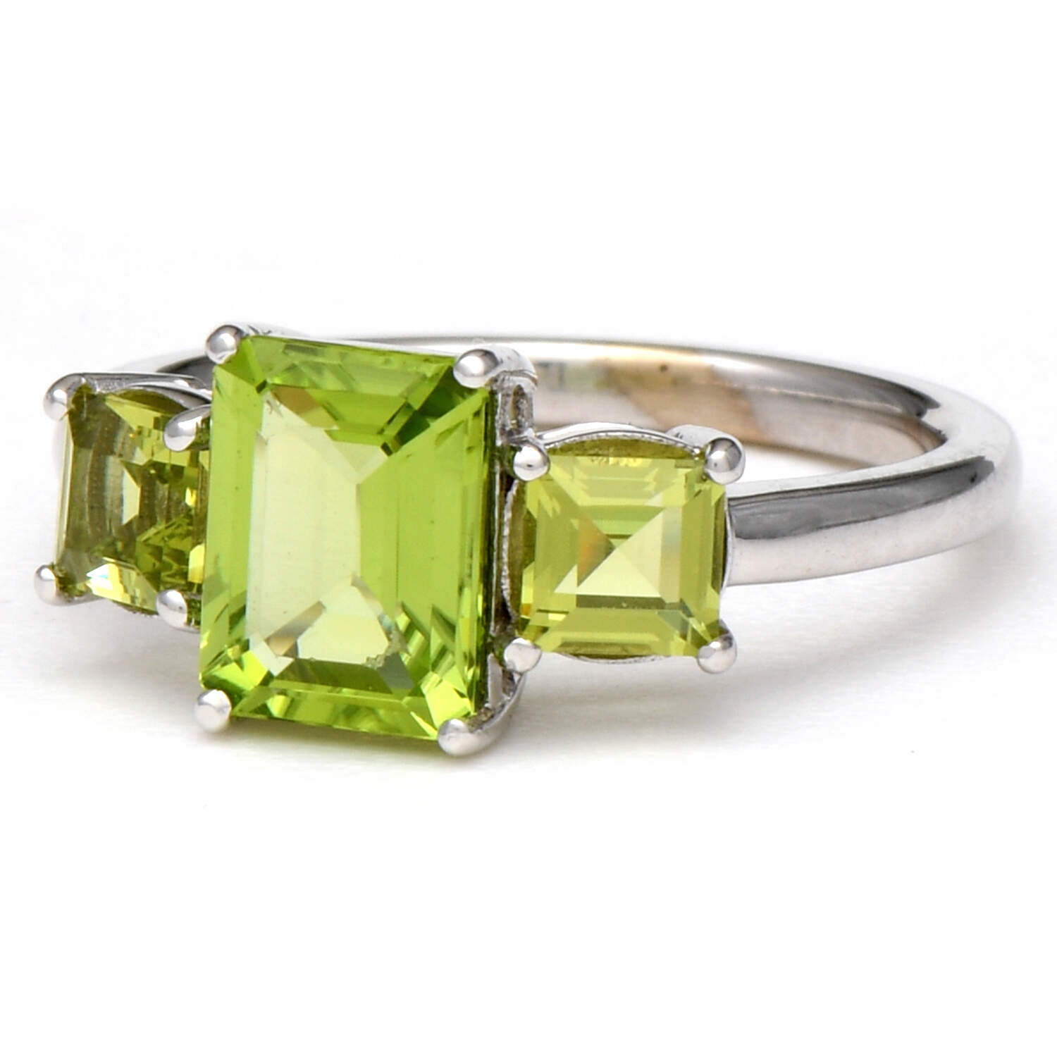 14KW Three Stone Peridot(2.80) Ring-1