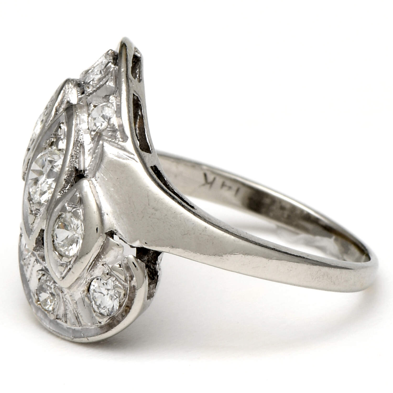 14KW Art Deco Diamond(0.51) Ring-3