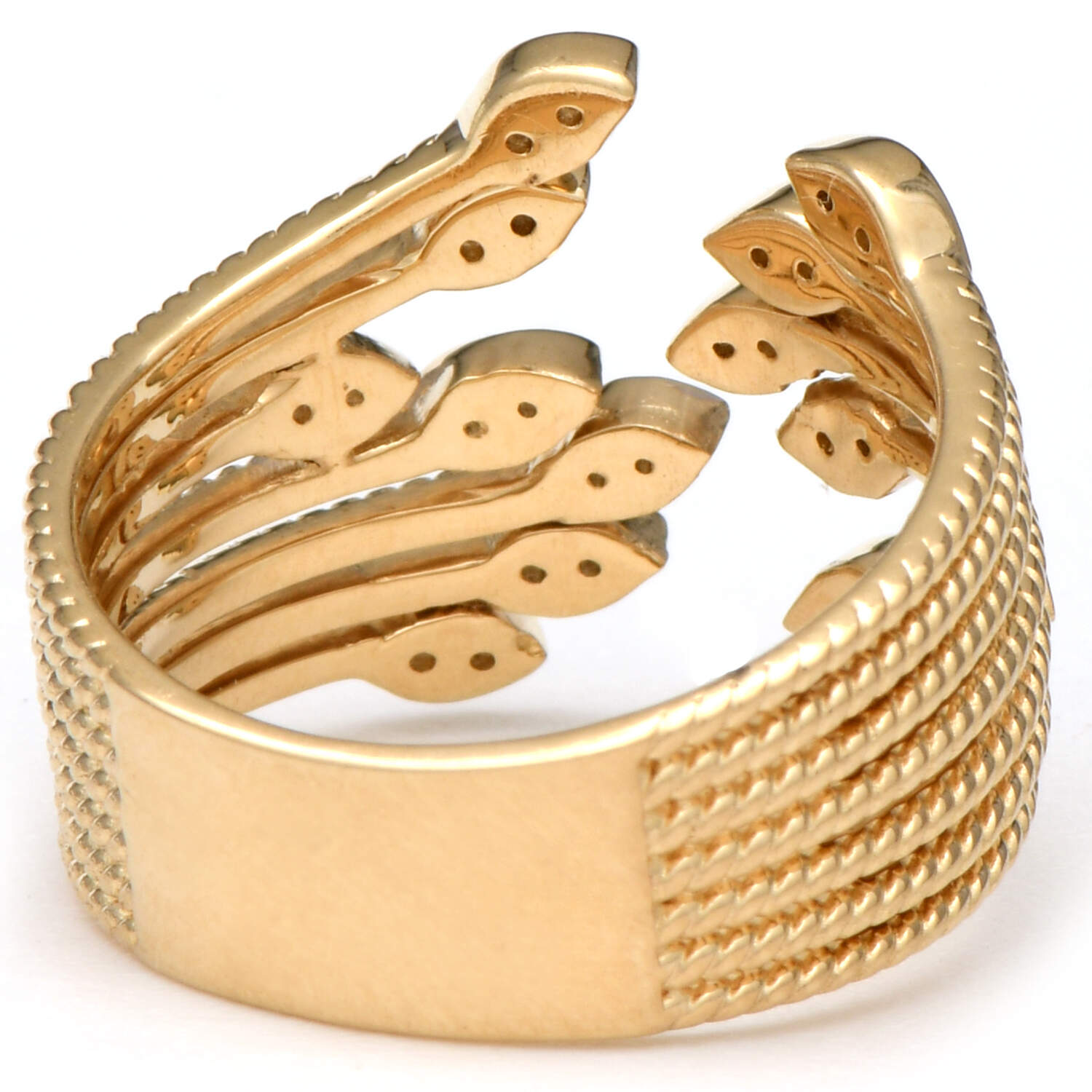 14KY Diamond(0.30) Open Leaf Ring-2