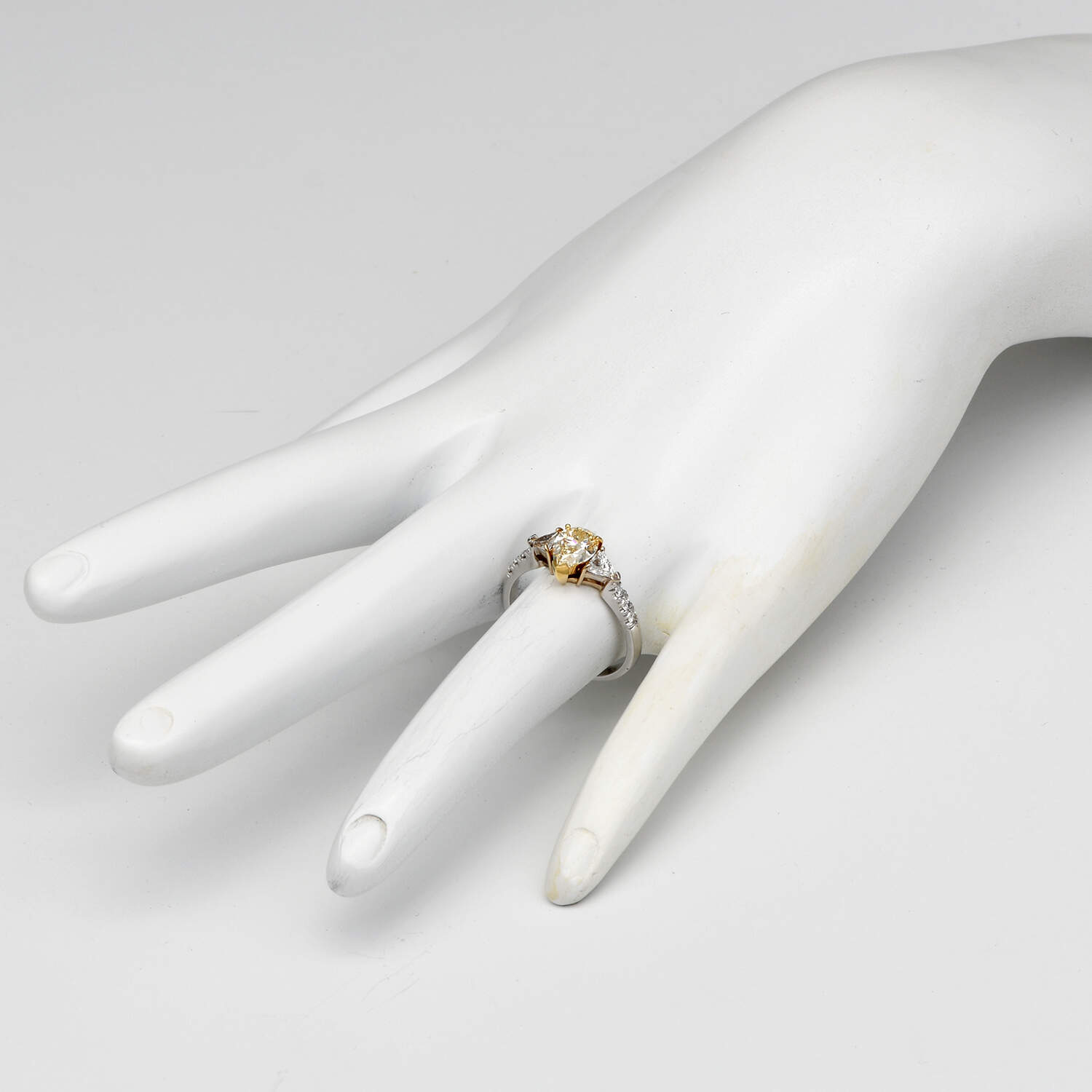 18KWY GIA Inscribed Diamond (1.31) Bridal Ring-6