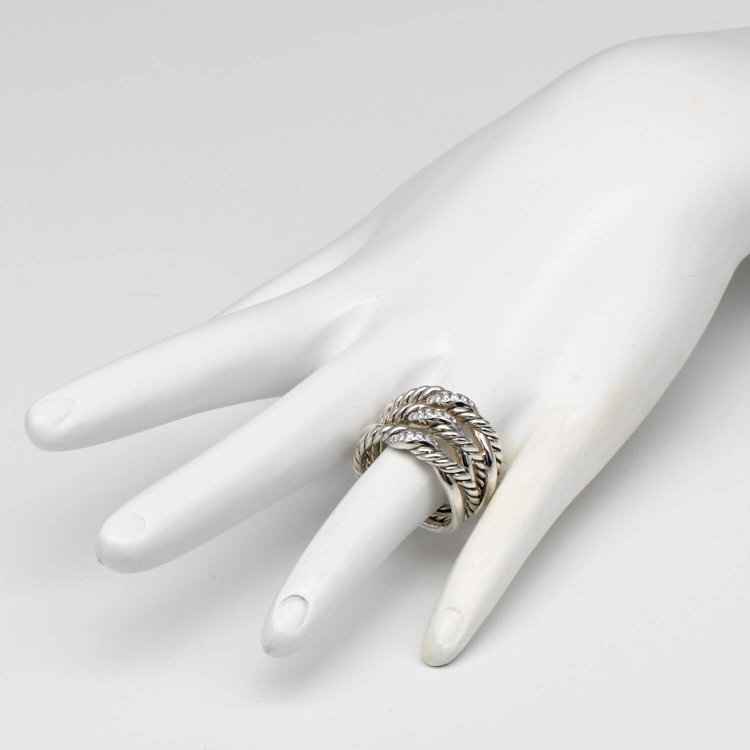 Sterling Silver David Yurman Continuance & Diamond (.20)  Ring-6