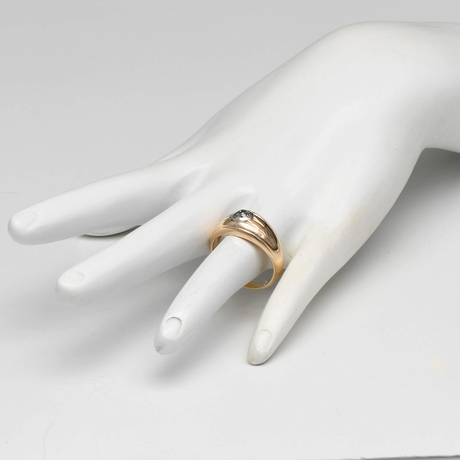 14KYW Diamond(0.40) Bezel Ring-6