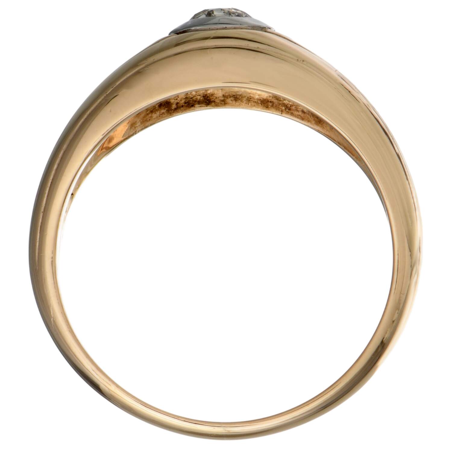 14KYW Diamond(0.40) Bezel Ring-5