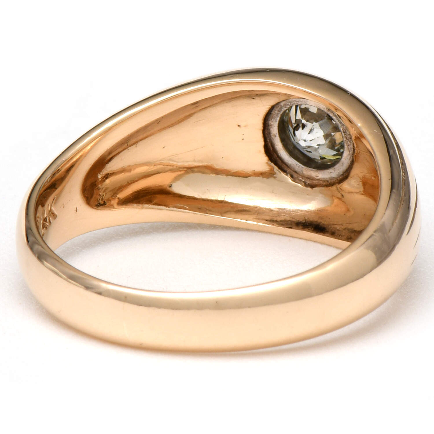14KYW Diamond(0.40) Bezel Ring-2