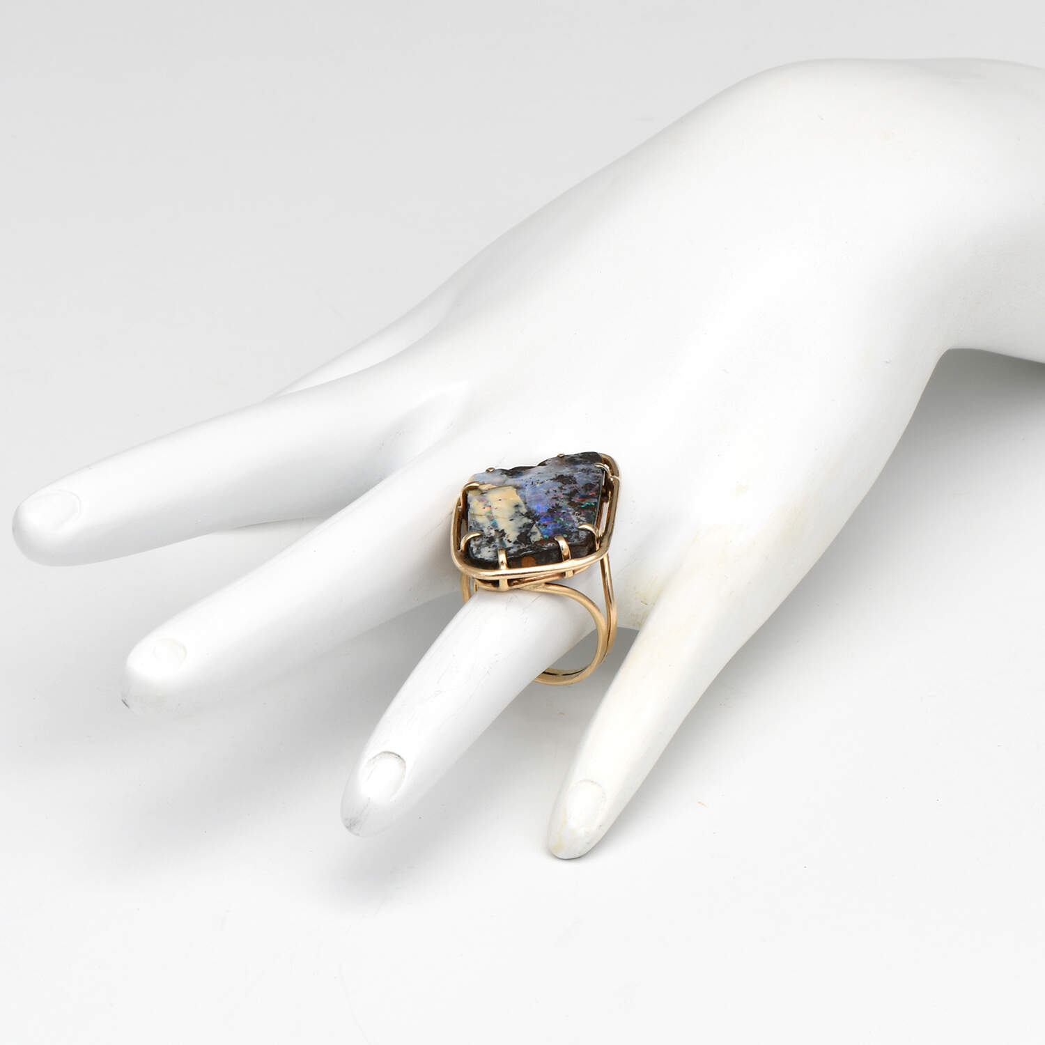 14KY Boulder Opal Matrix  (22.0) Statement Ring-6
