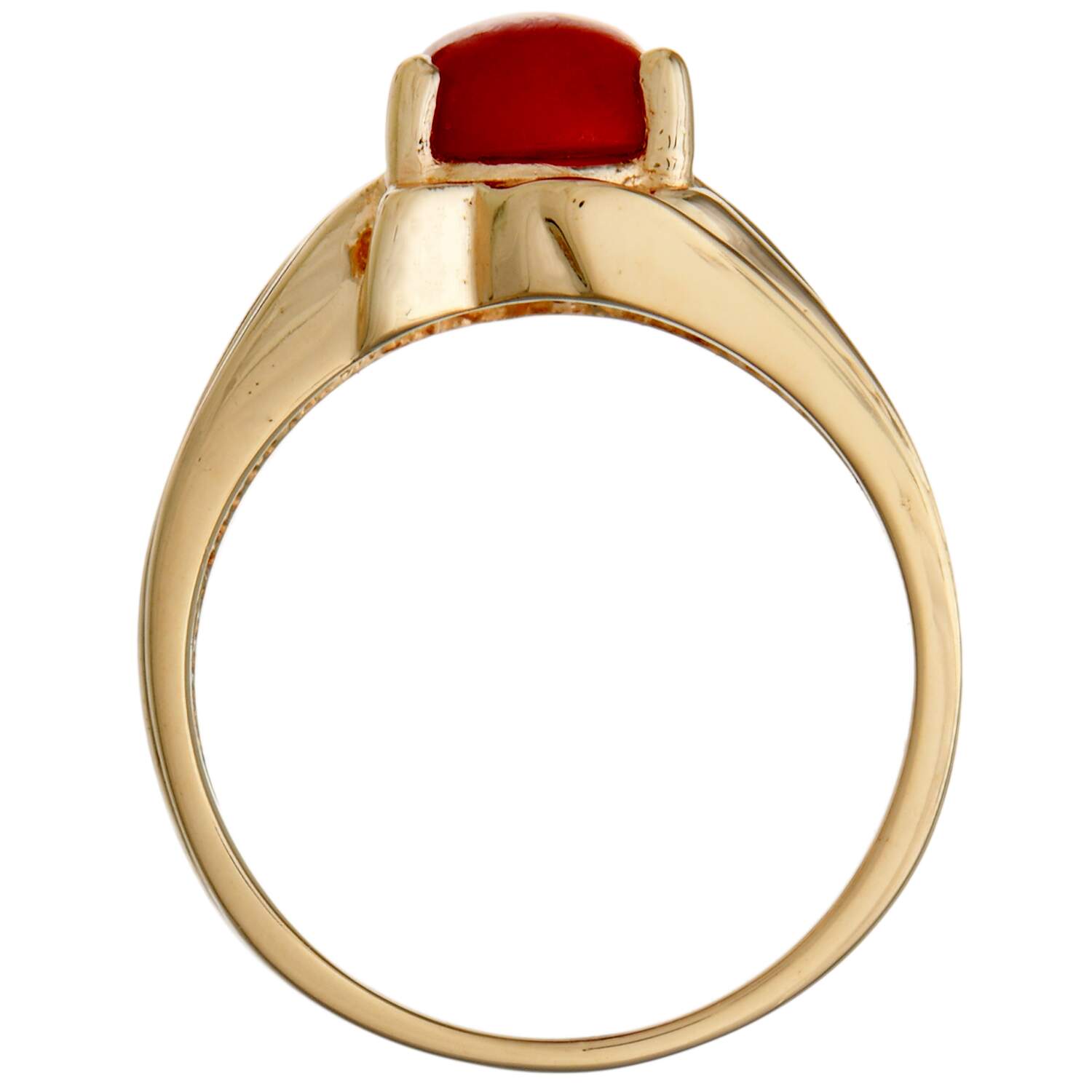 14KY Natural Red Coral(1.55) Ring-5