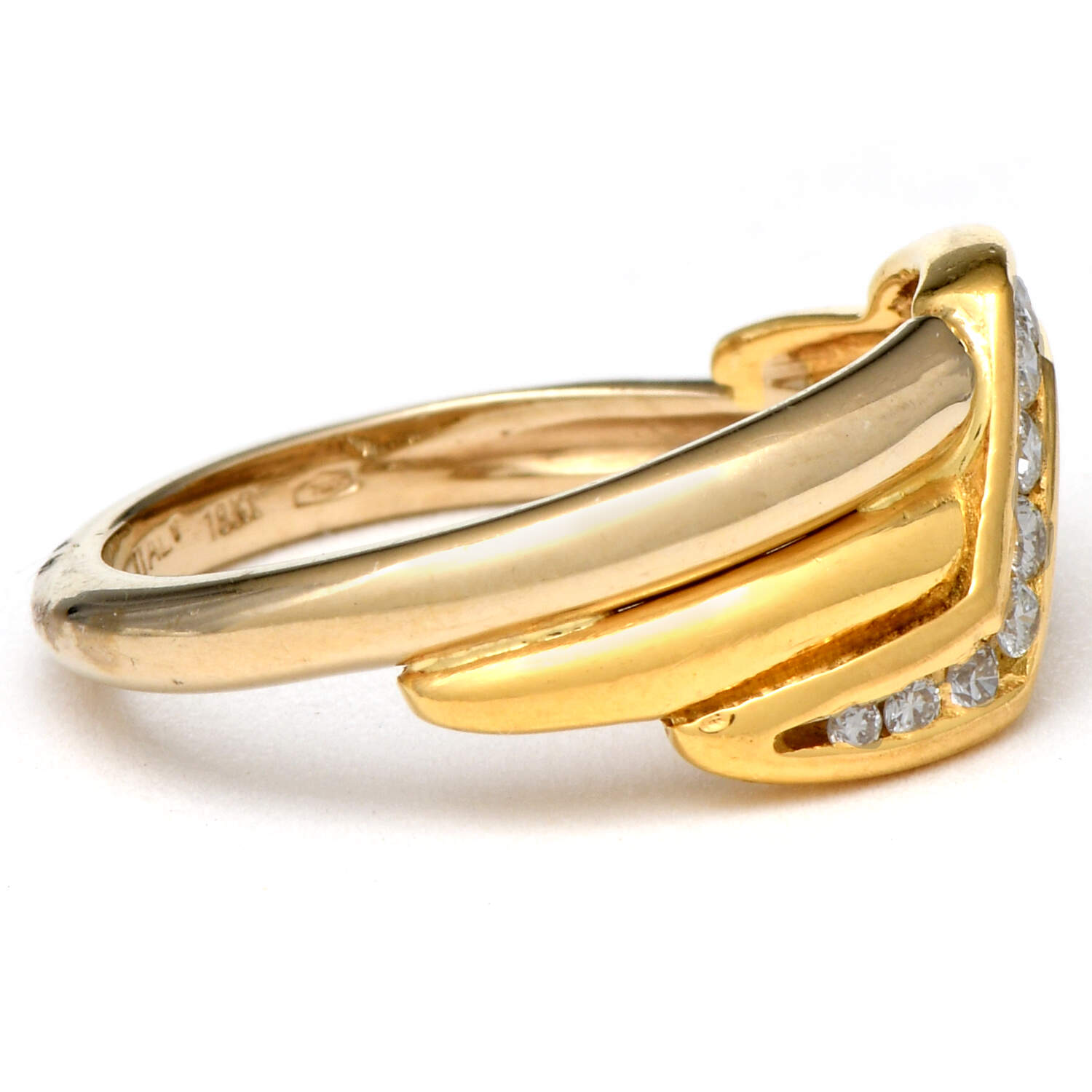 18KY Diamond(0.16) Channel Band Ring-4