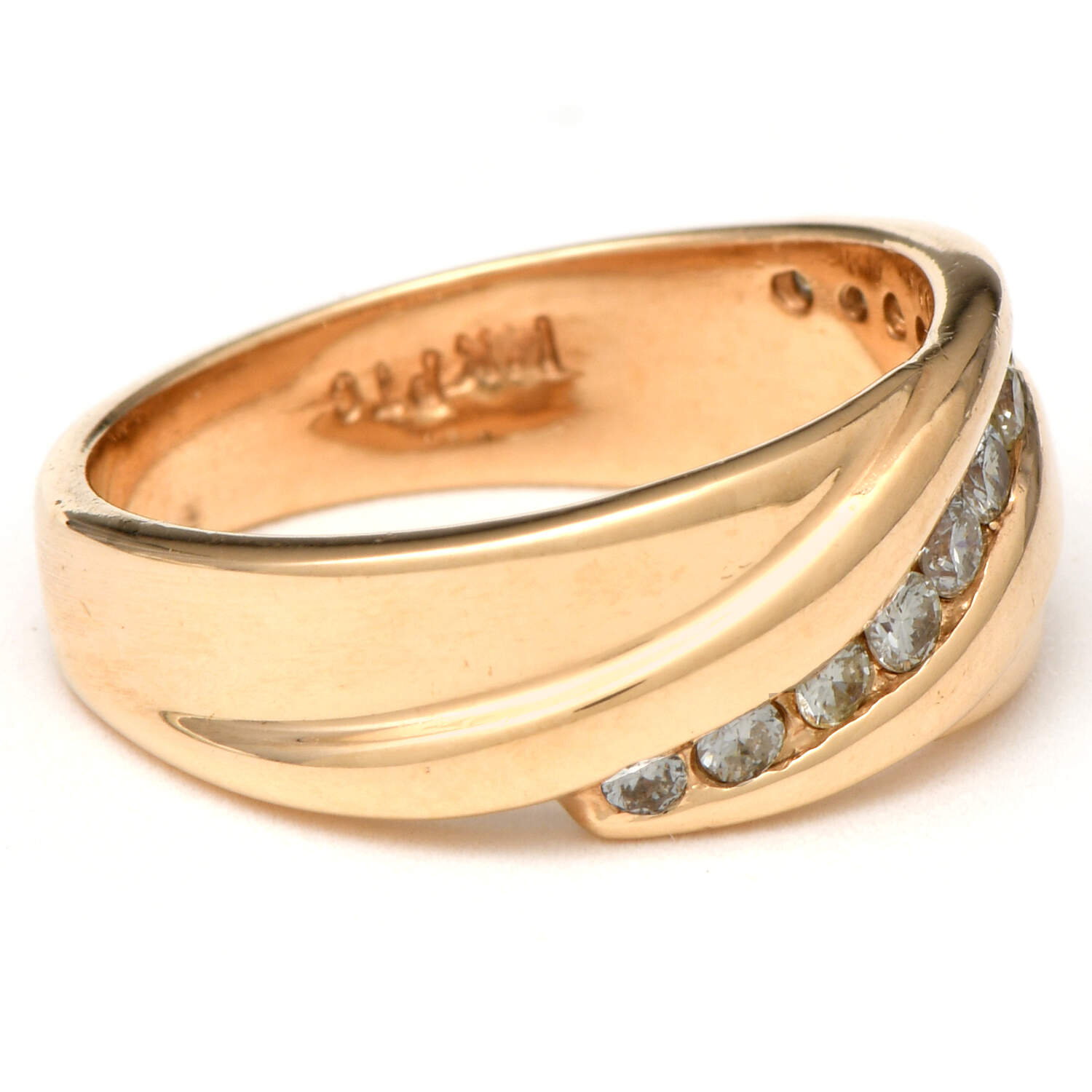 14KY Diamond(0.25) Curve Channel Band Ring-4