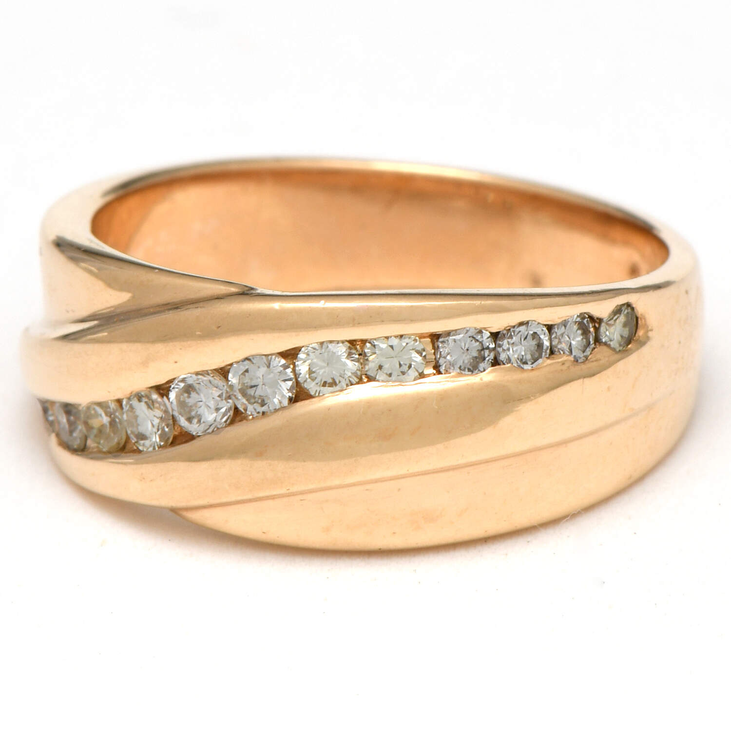 14KY Diamond(0.25) Curve Channel Band Ring-1