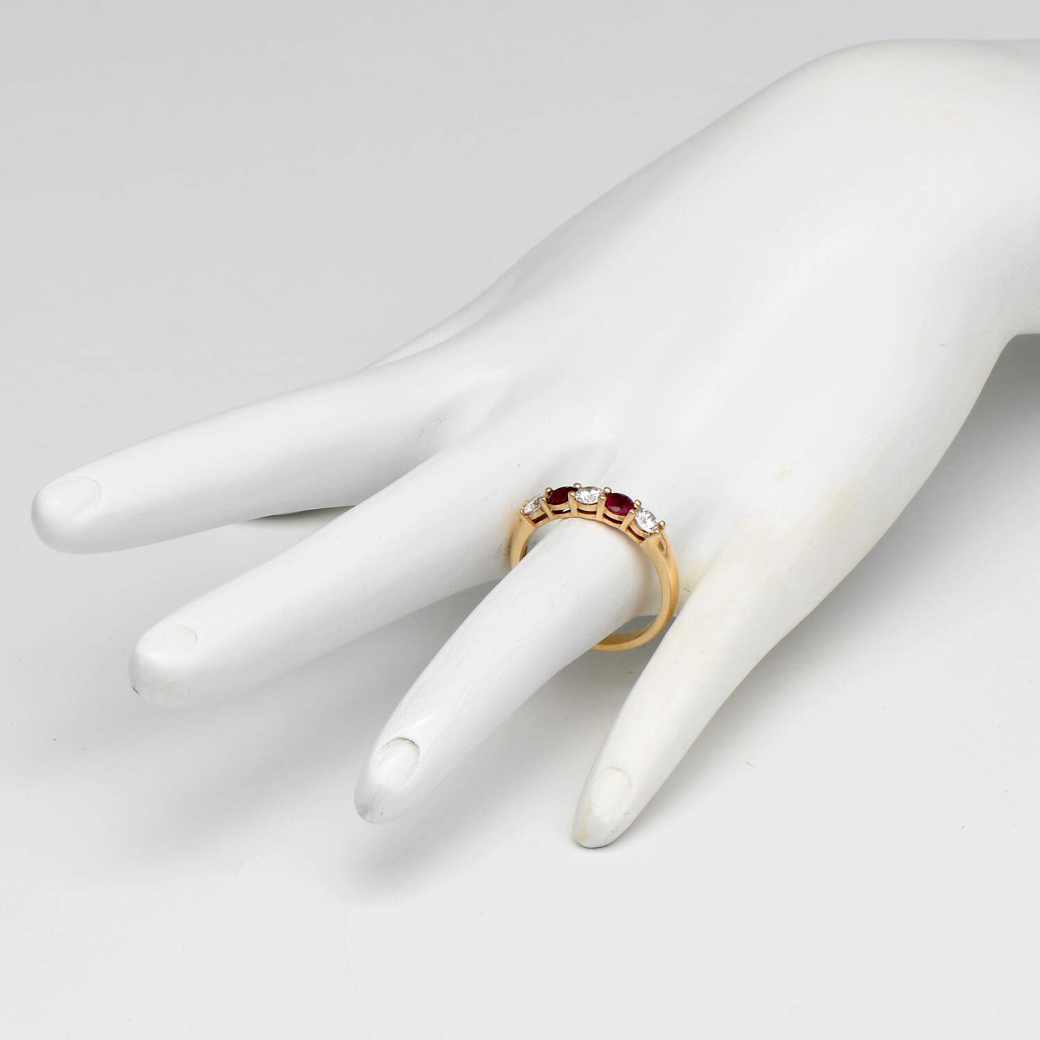 14KY Diamond(0.56) & Ruby(0.36) Band Ring-6