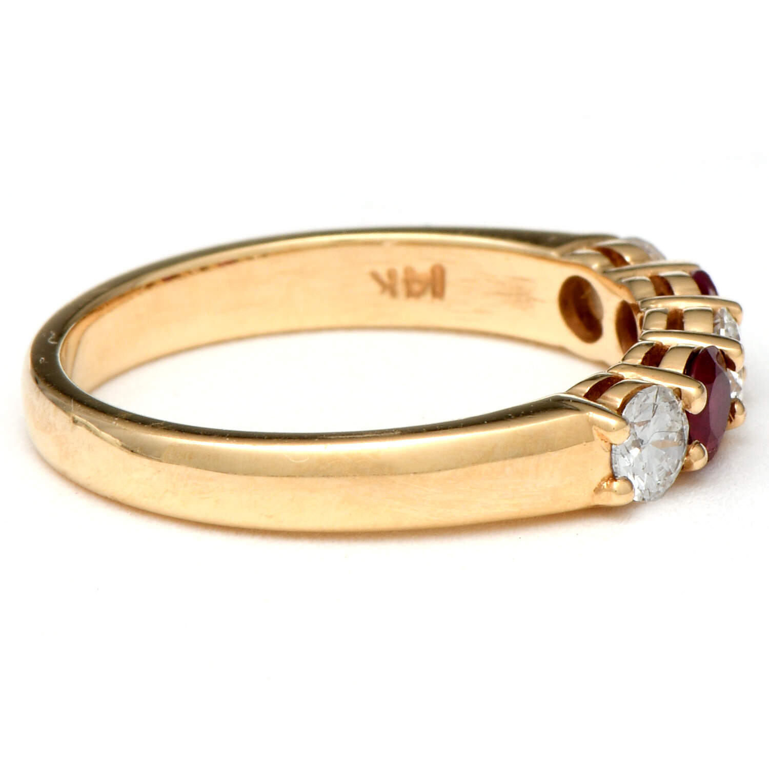14KY Diamond(0.56) & Ruby(0.36) Band Ring-4