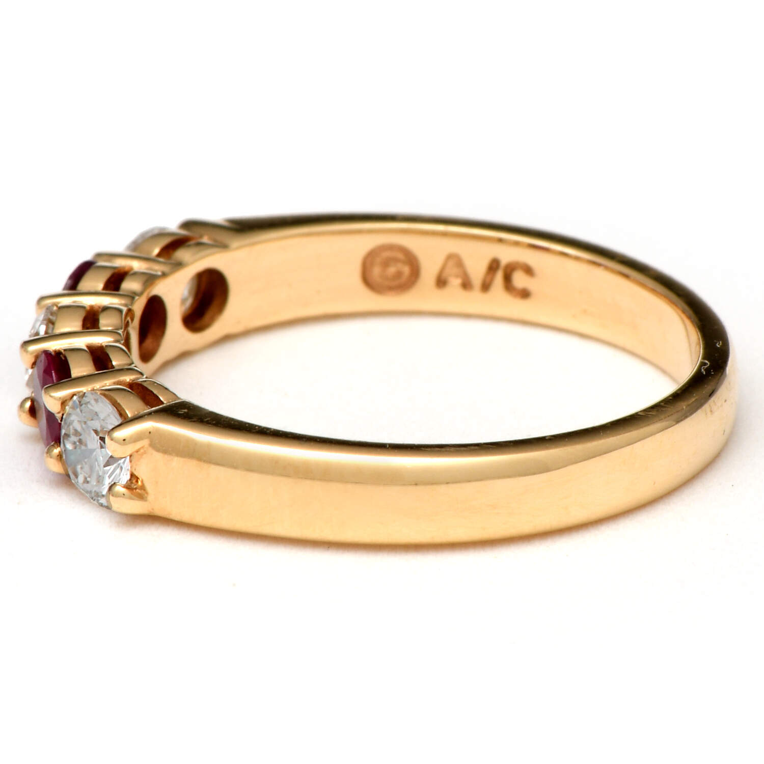 14KY Diamond(0.56) & Ruby(0.36) Band Ring-3