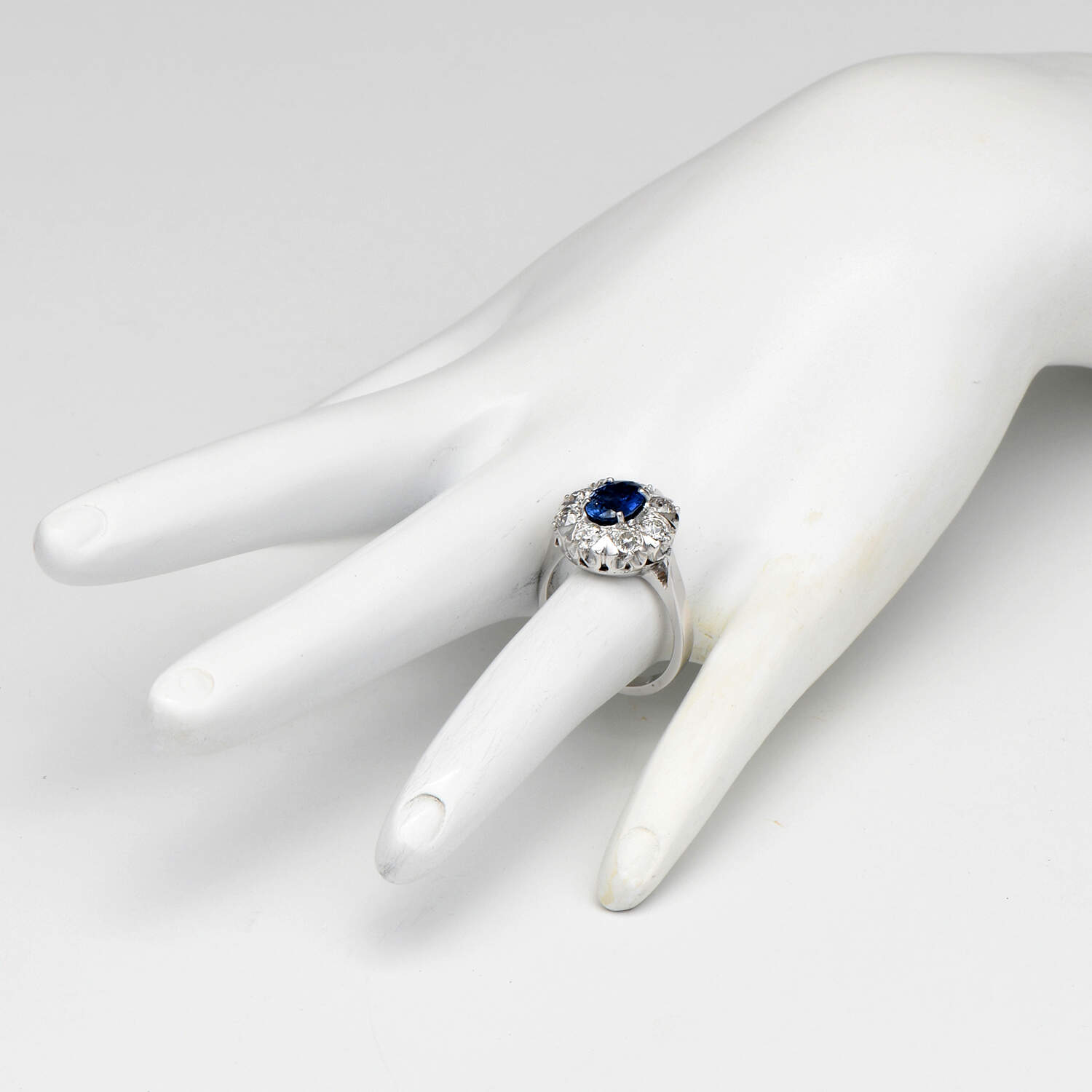 14KW Vintage Sapphire(1.45) & Diamond(1.20) Ring-6