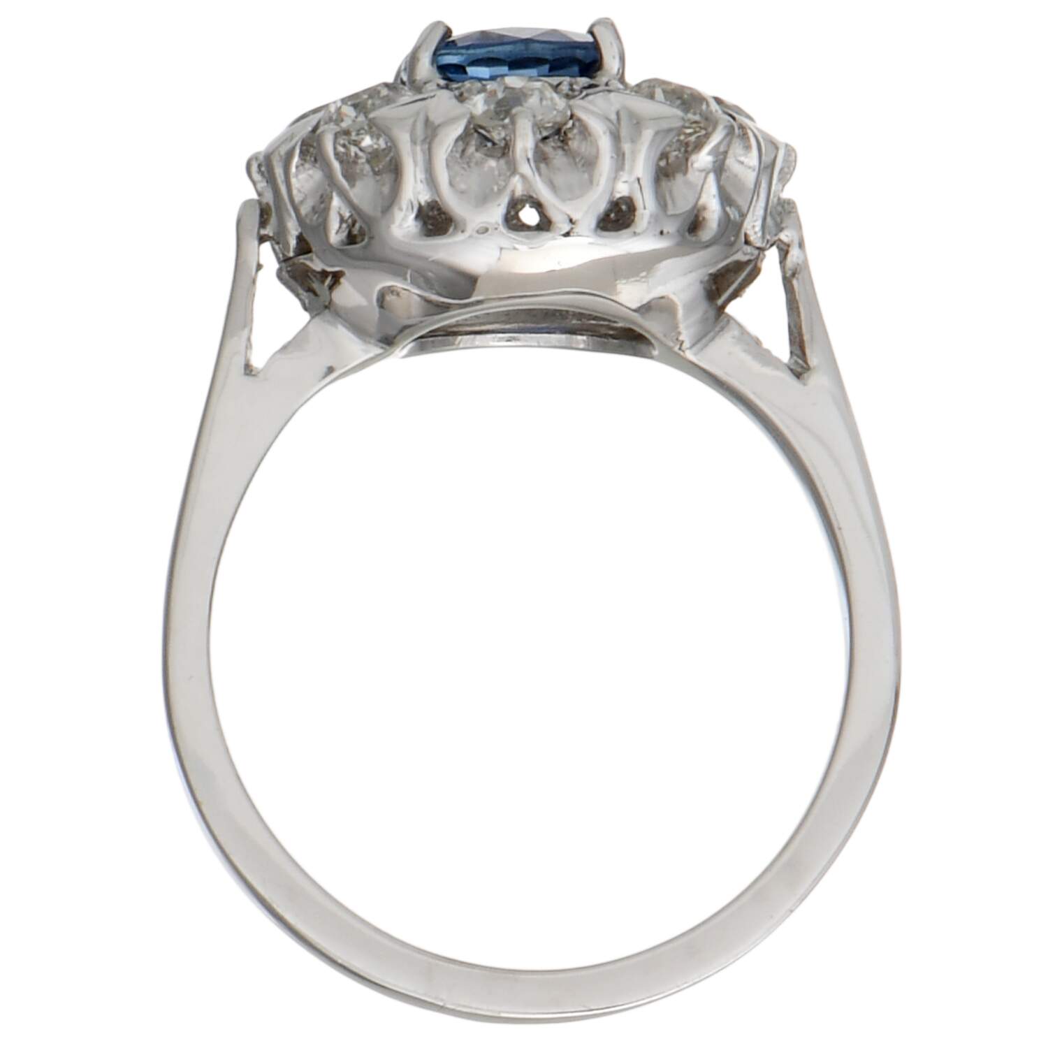 14KW Vintage Sapphire(1.45) & Diamond(1.20) Ring-5