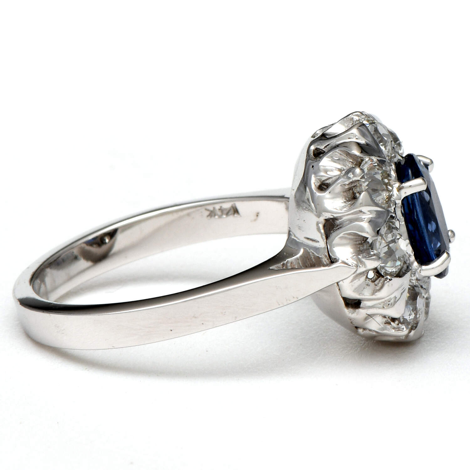 14KW Vintage Sapphire(1.45) & Diamond(1.20) Ring-4