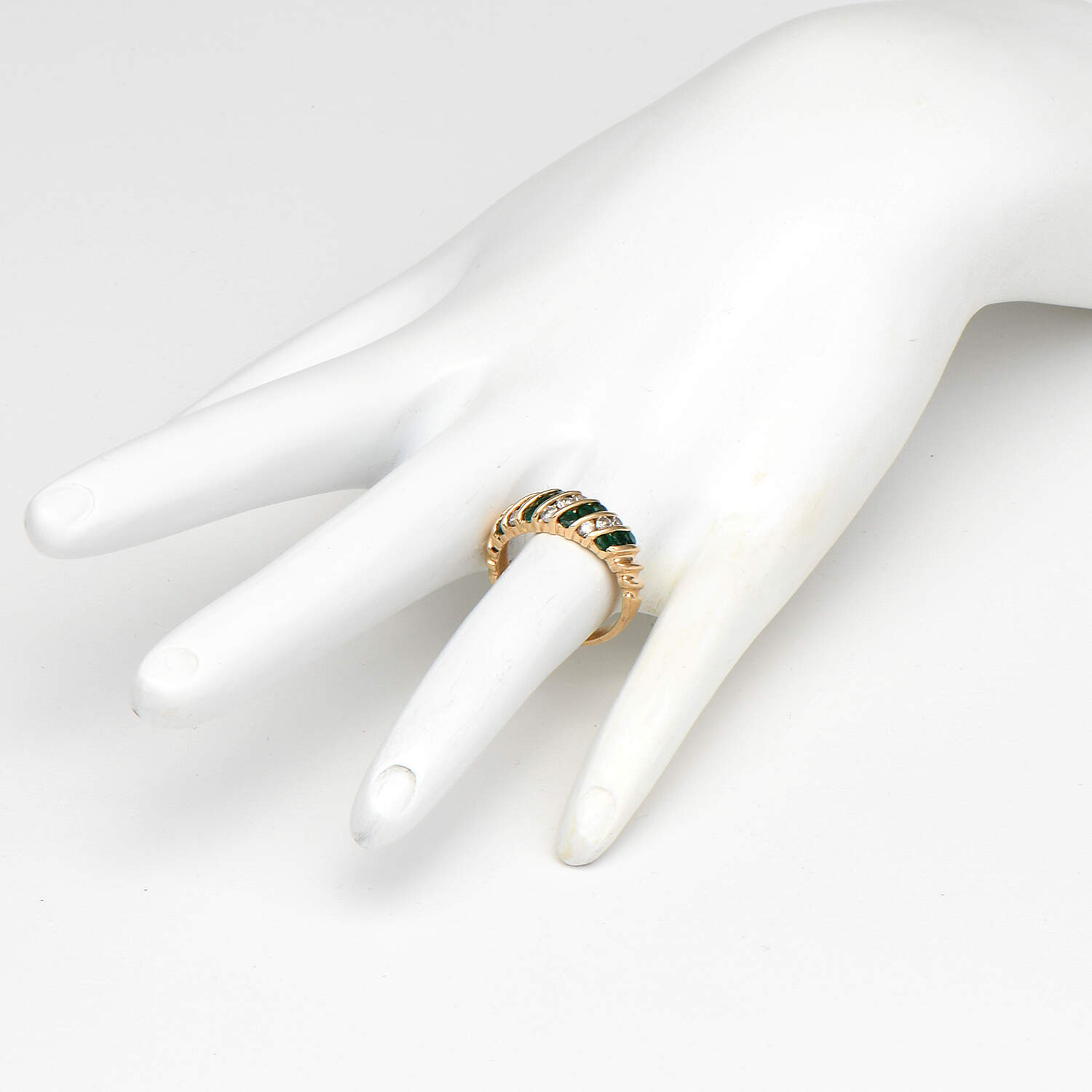 14KY Emerald(0.96) & Diamond(0.45) Channel Ring-6