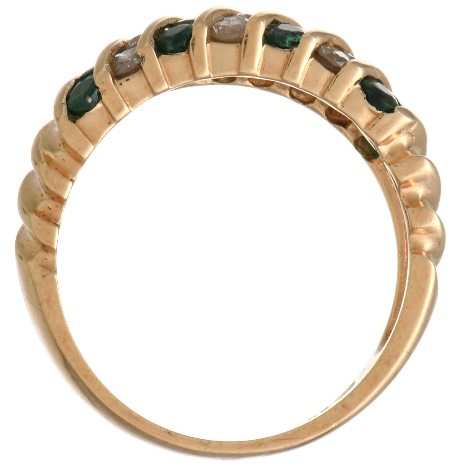14KY Emerald(0.96) & Diamond(0.45) Channel Ring-5