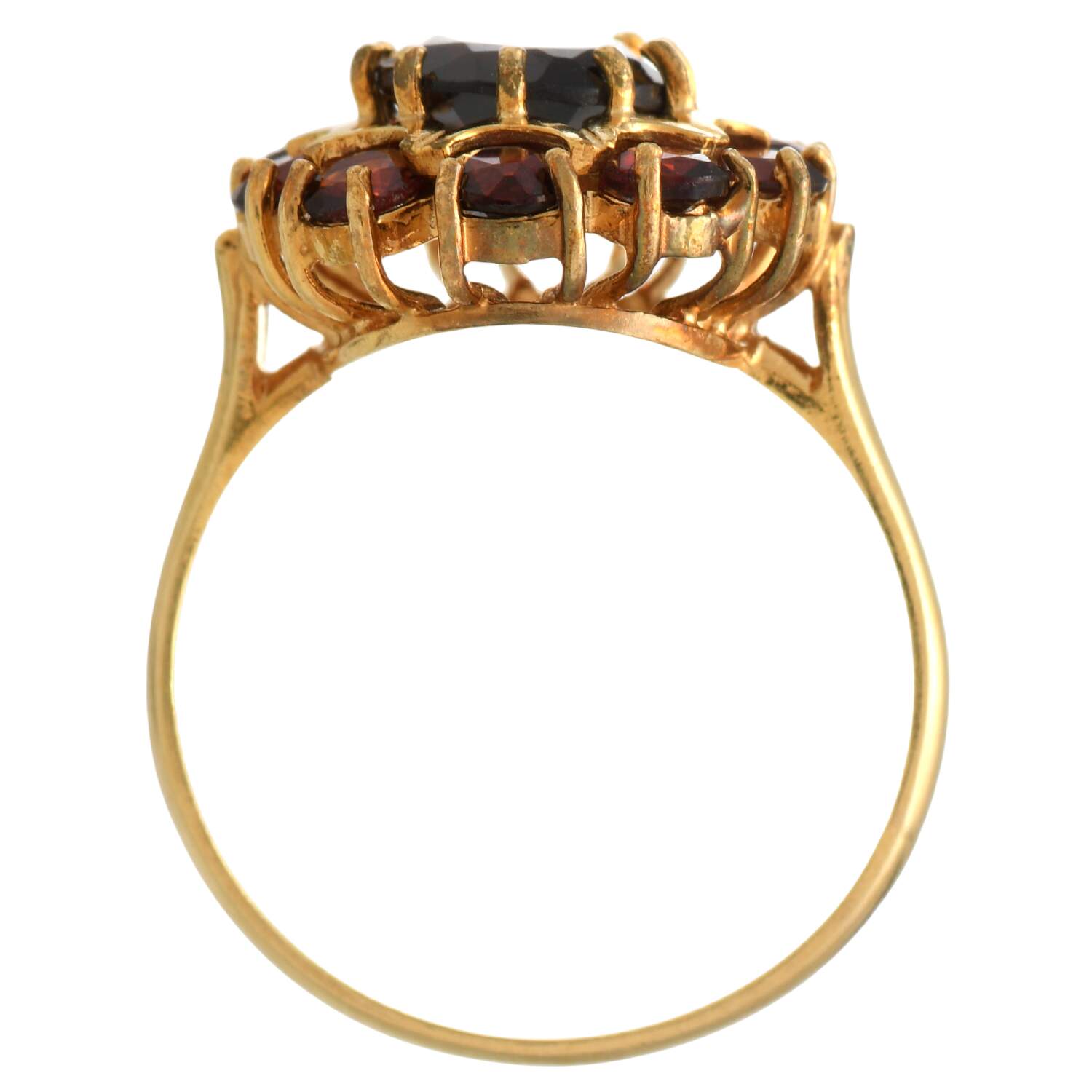 18KY Pyrope Garnet(3.30) Halo Ring-5