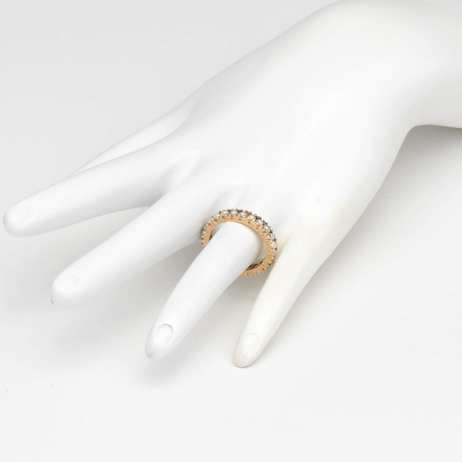 14KY Seed Pearl(2.5mm) Eternity Band Ring-4