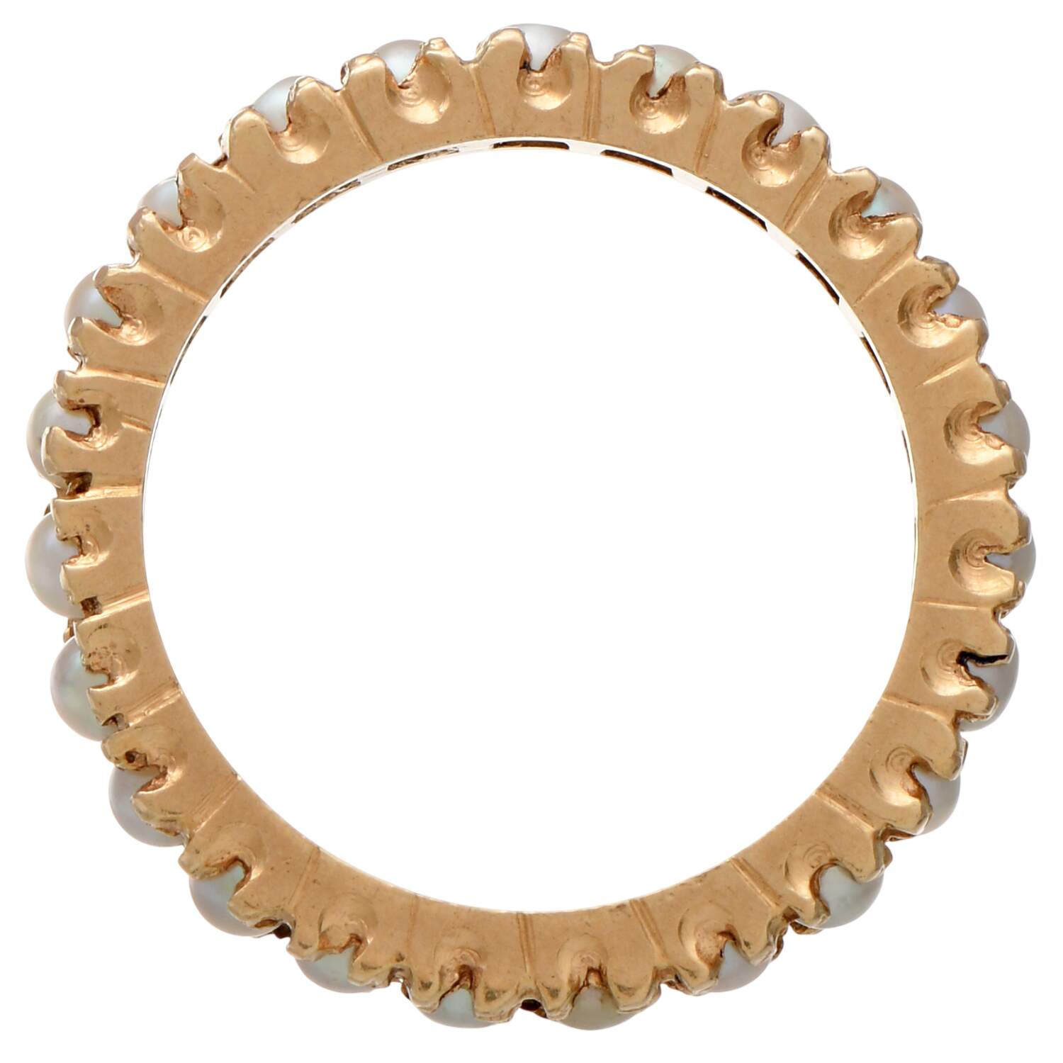 14KY Seed Pearl(2.5mm) Eternity Band Ring-3