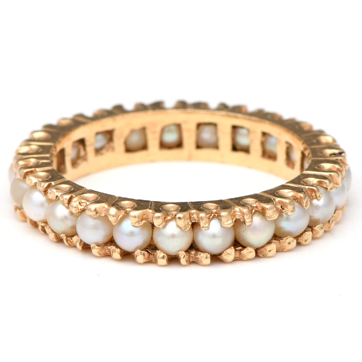 14KY Seed Pearl(2.5mm) Eternity Band Ring-2