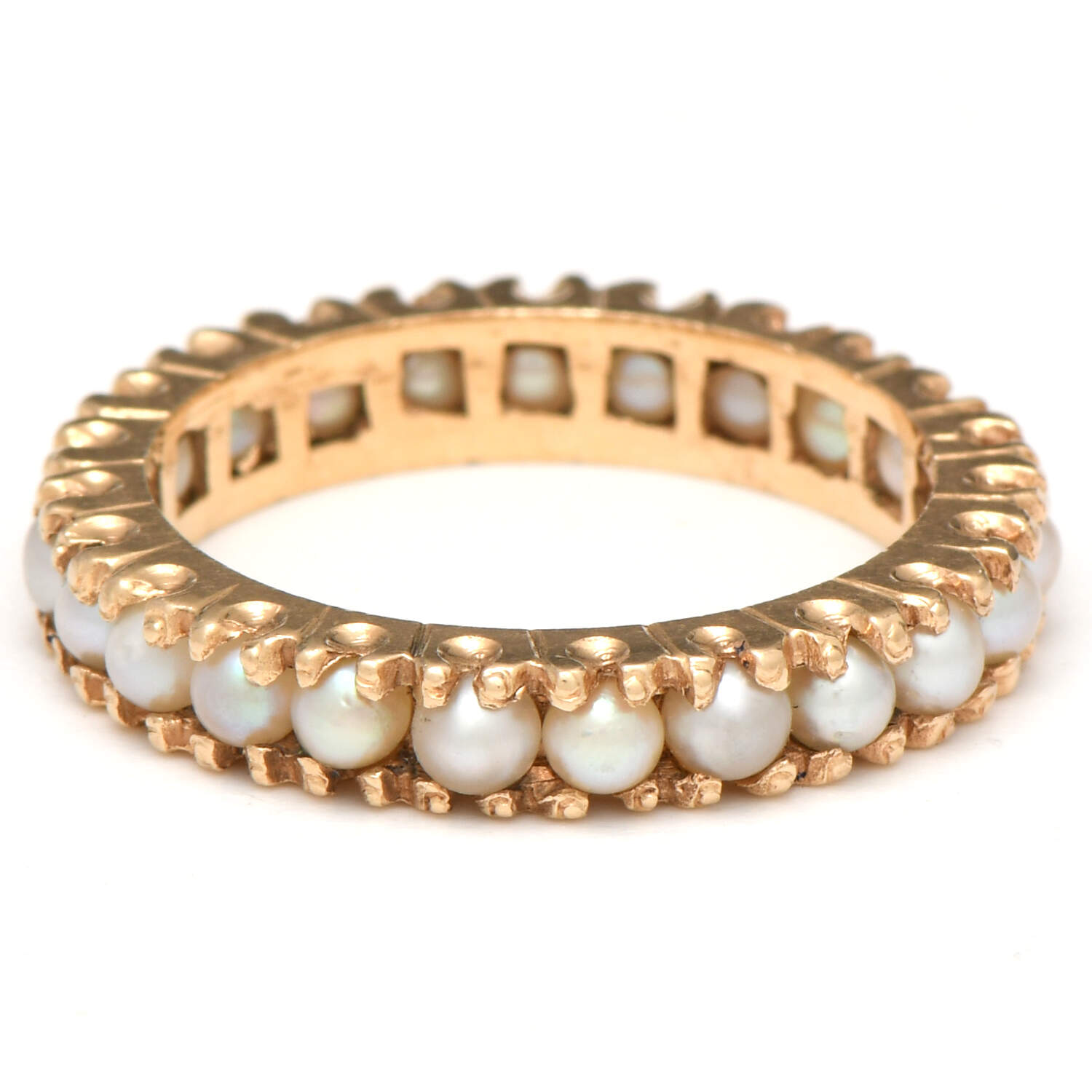 14KY Seed Pearl(2.5mm) Eternity Band Ring-1