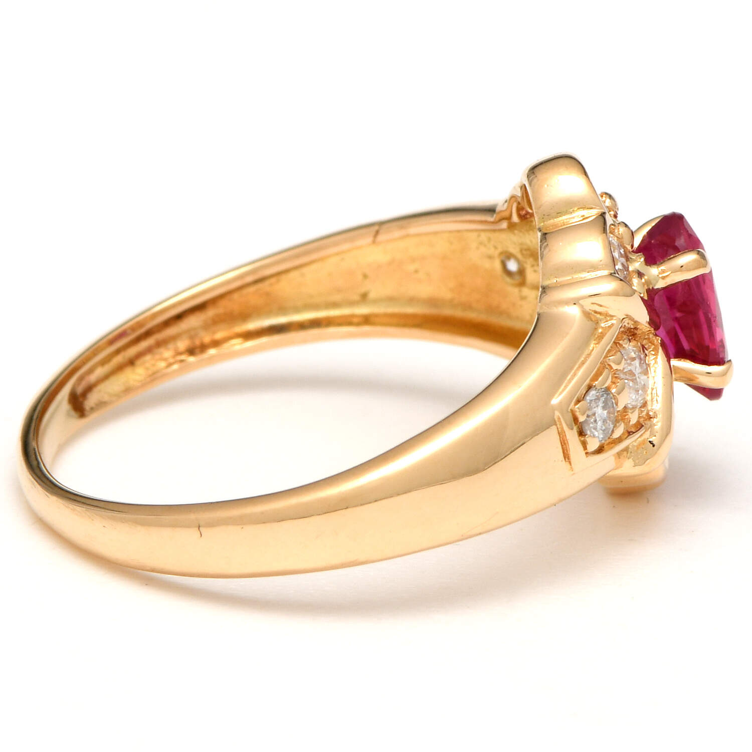 18KY Ruby(0.52) & Diamond(0.27) Scalloped Ring-4