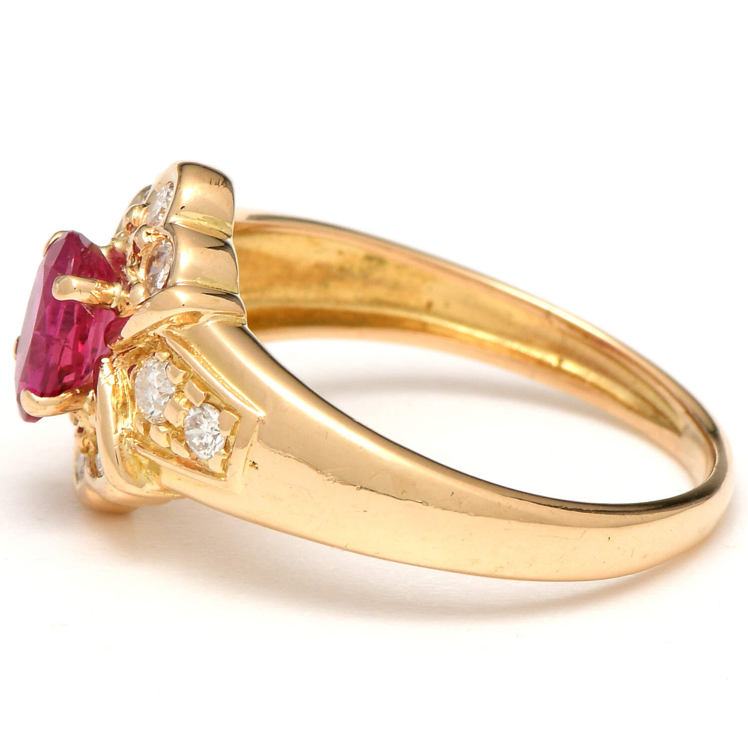 18KY Ruby(0.52) & Diamond(0.27) Scalloped Ring-3