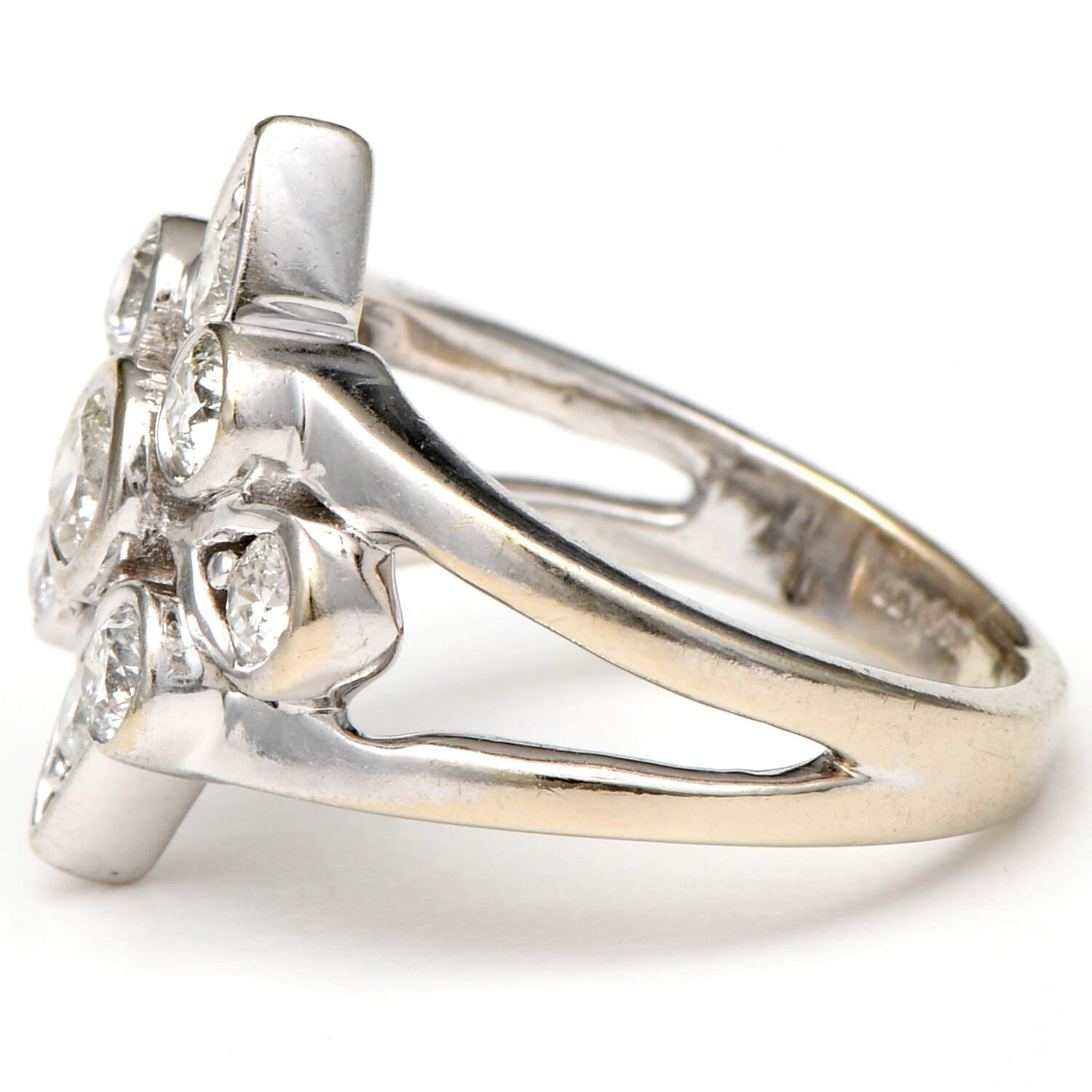 14KW Diamond(0.96) Cluster Bezel Ring-3