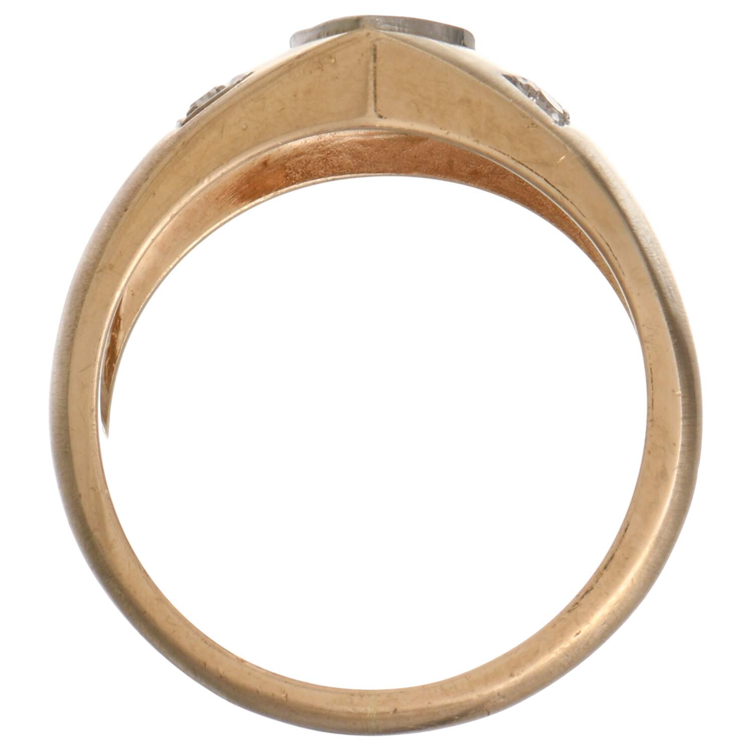 14KYW VintageTwo-Tone Diamond (0.26) Band Ring-5