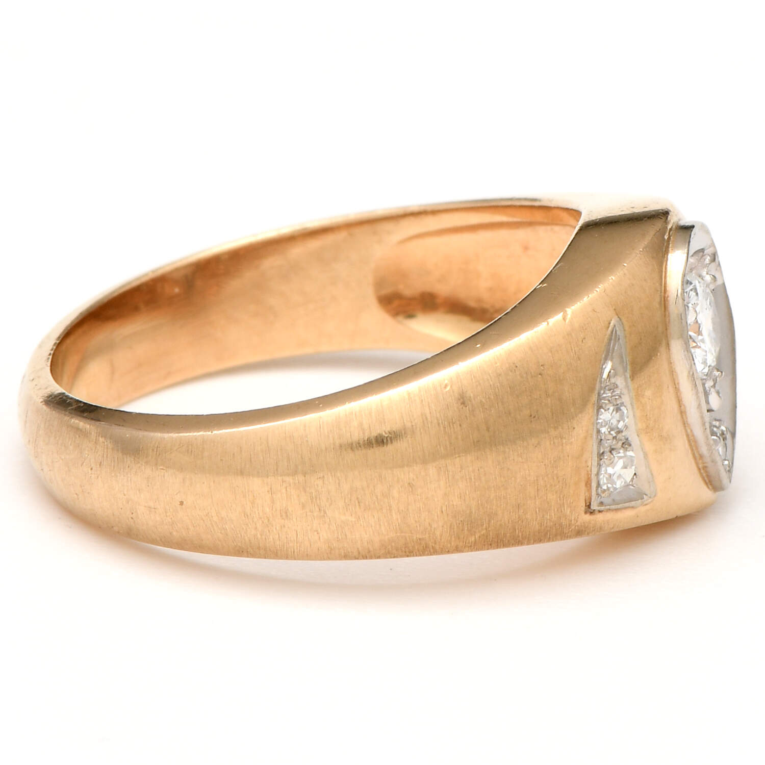 14KYW VintageTwo-Tone Diamond (0.26) Band Ring-4
