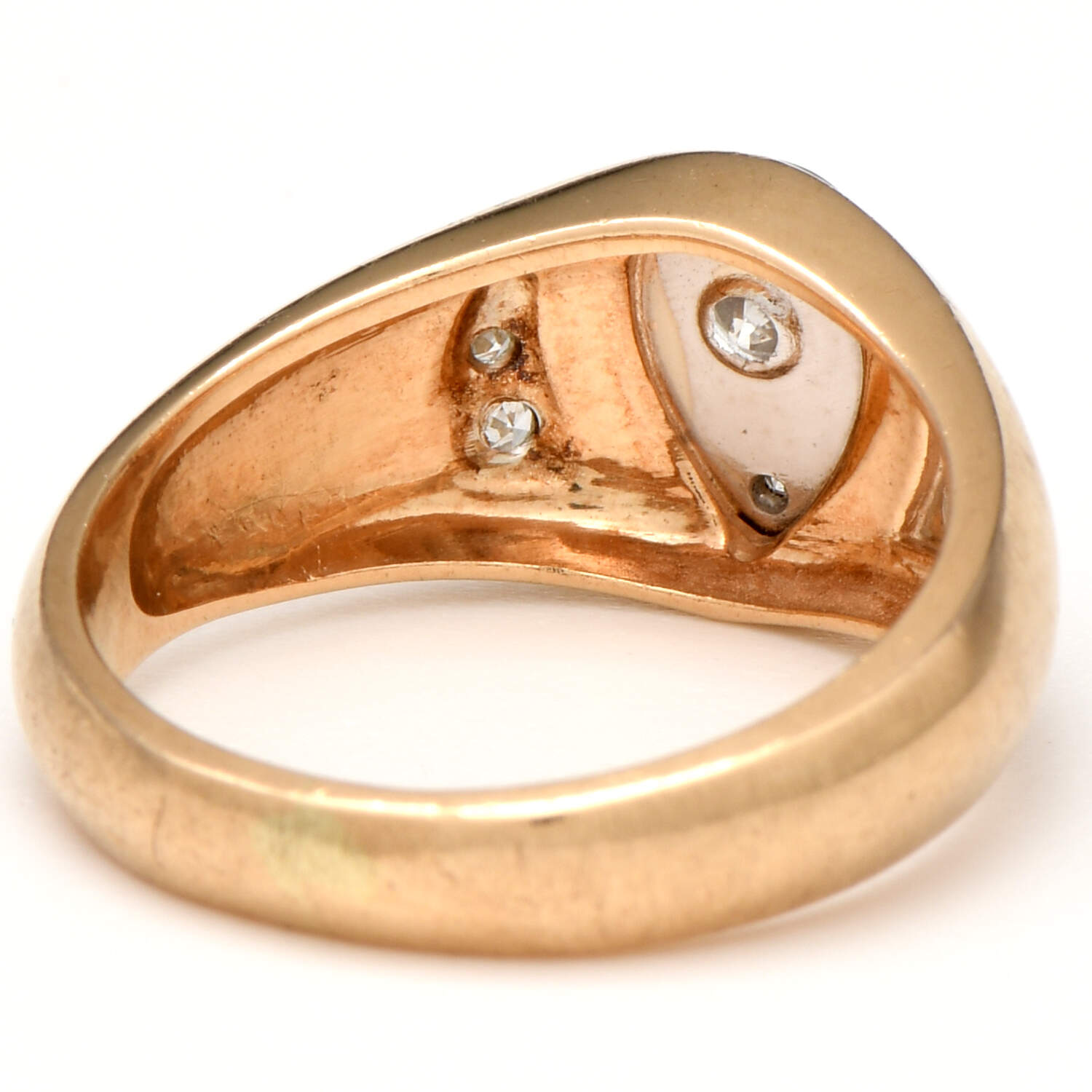 14KYW VintageTwo-Tone Diamond (0.26) Band Ring-2
