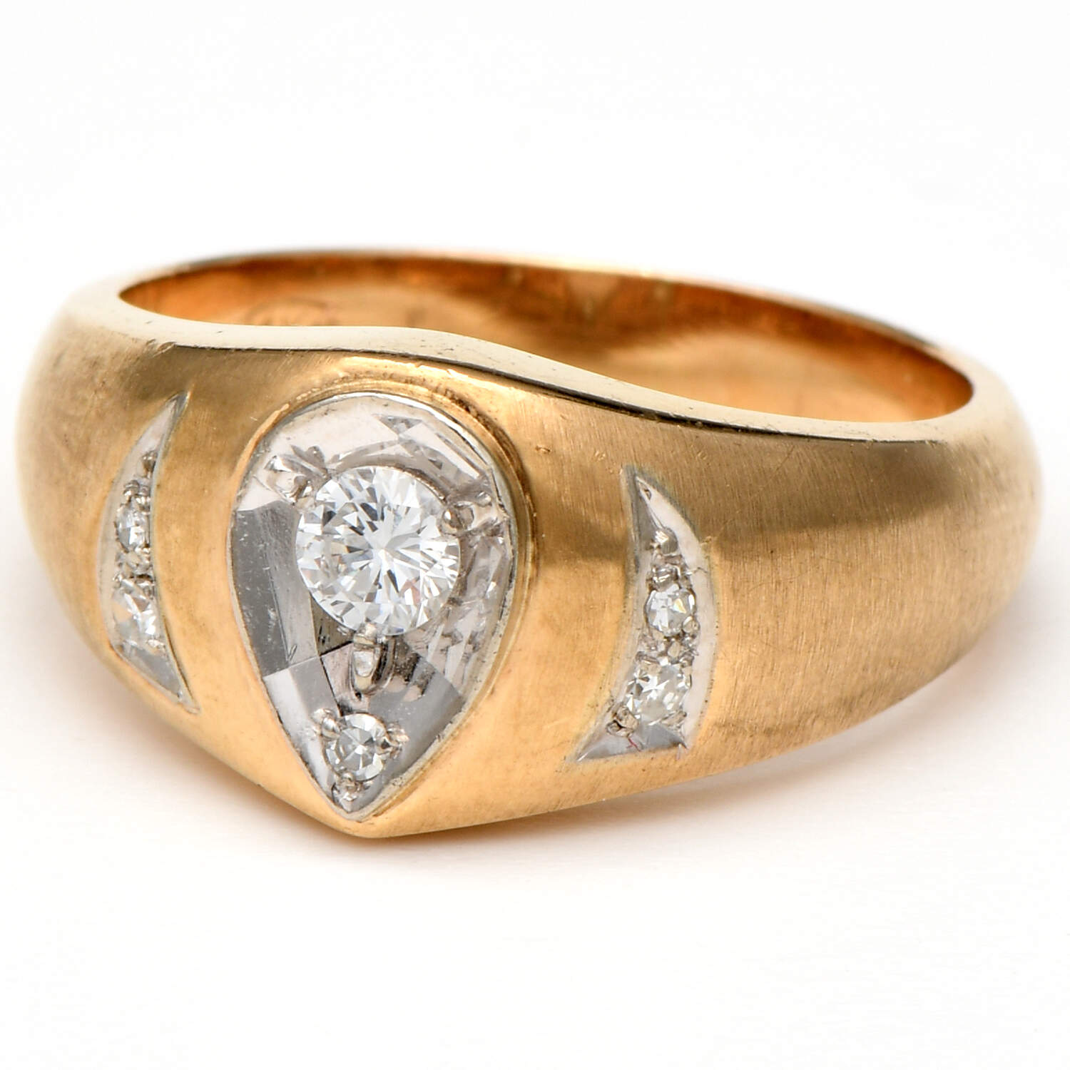14KYW VintageTwo-Tone Diamond (0.26) Band Ring-1