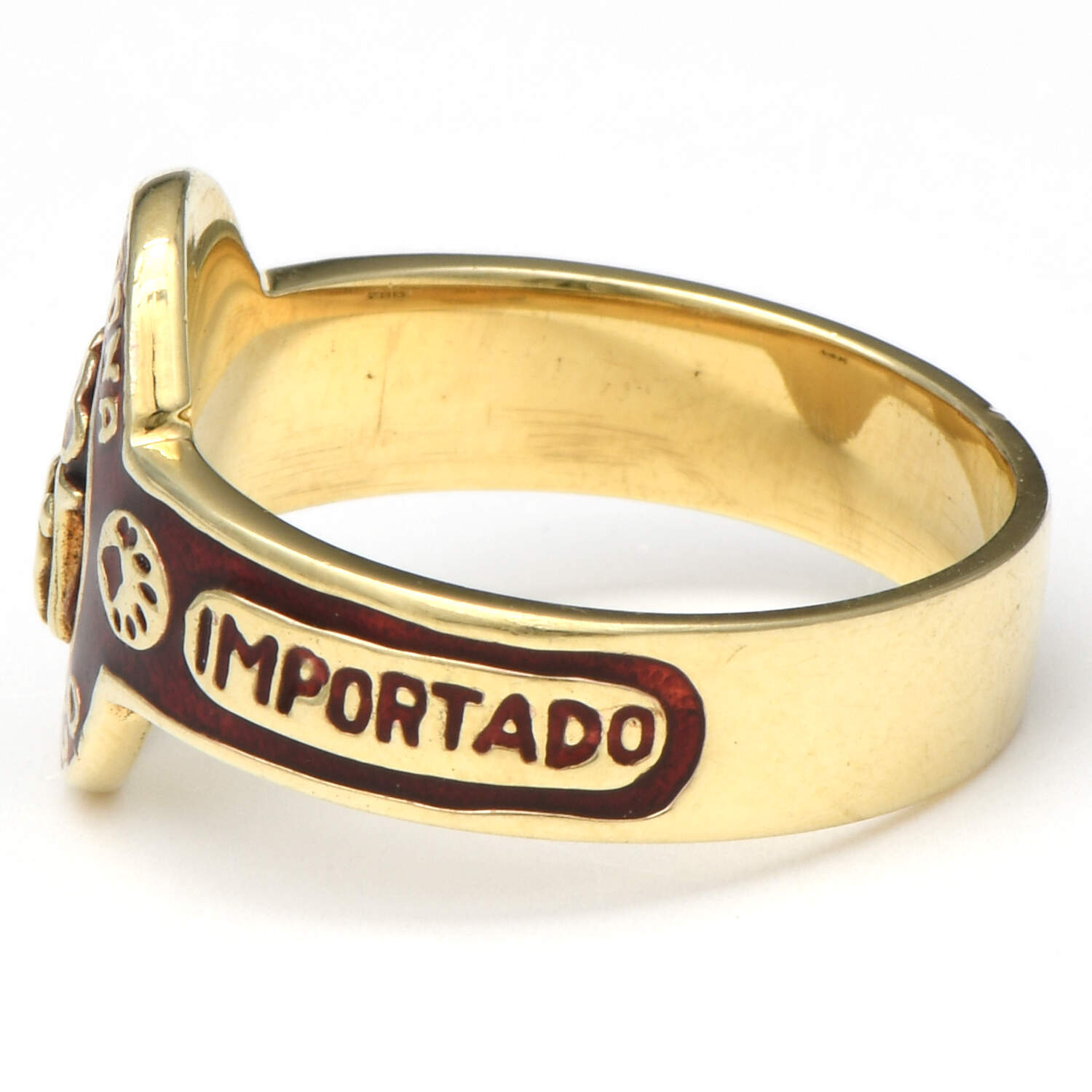 14KY Vintage Peter Brams Designs Enameled Cigar Band Ring-3