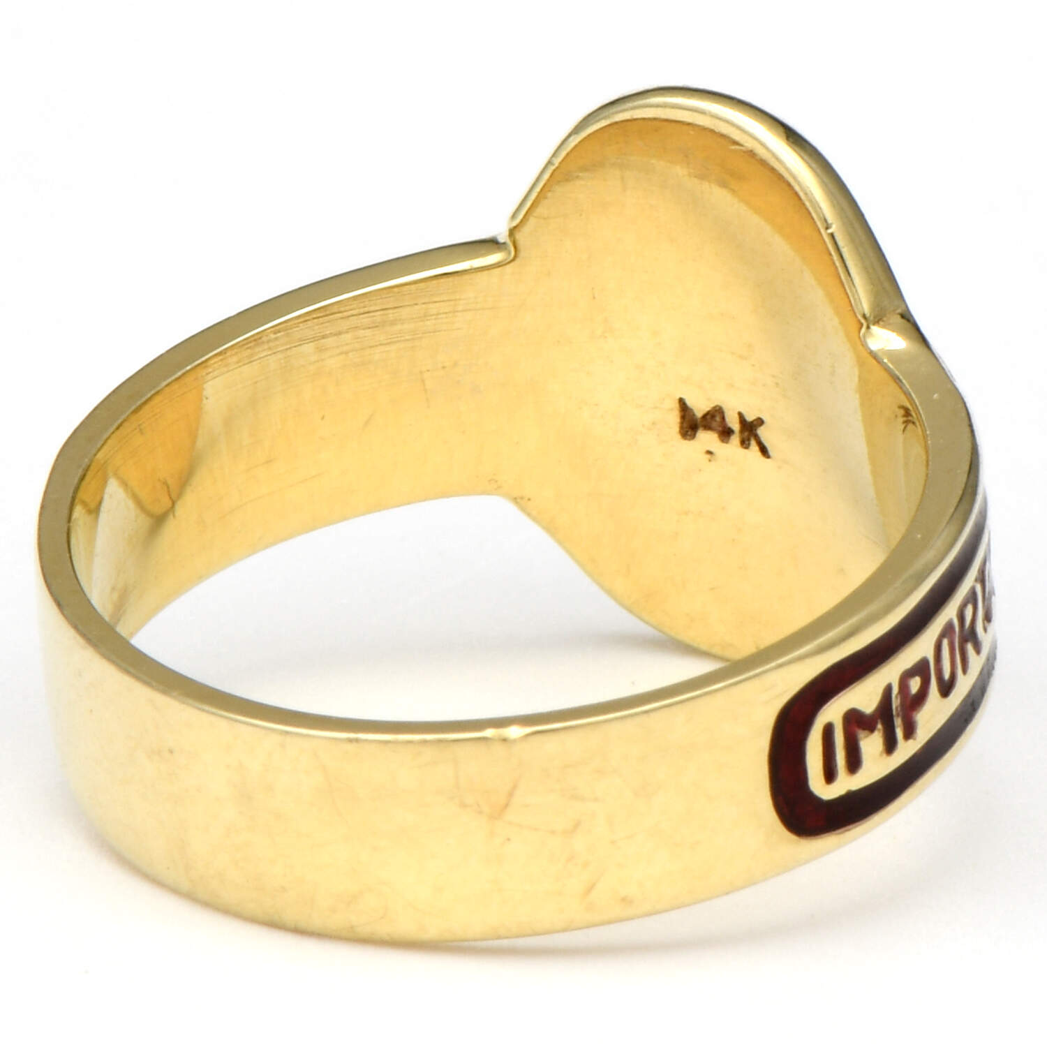 14KY Vintage Peter Brams Designs Enameled Cigar Band Ring-2