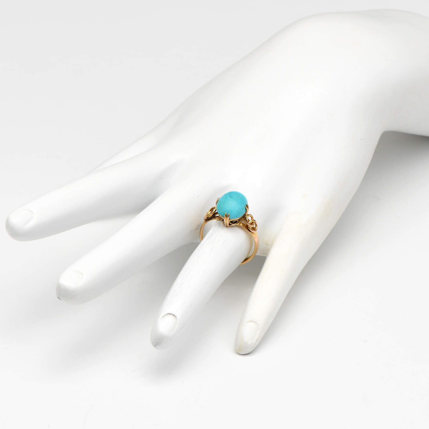 14KY Vintage Turquoise(3.0) Double Infinity Ring-6