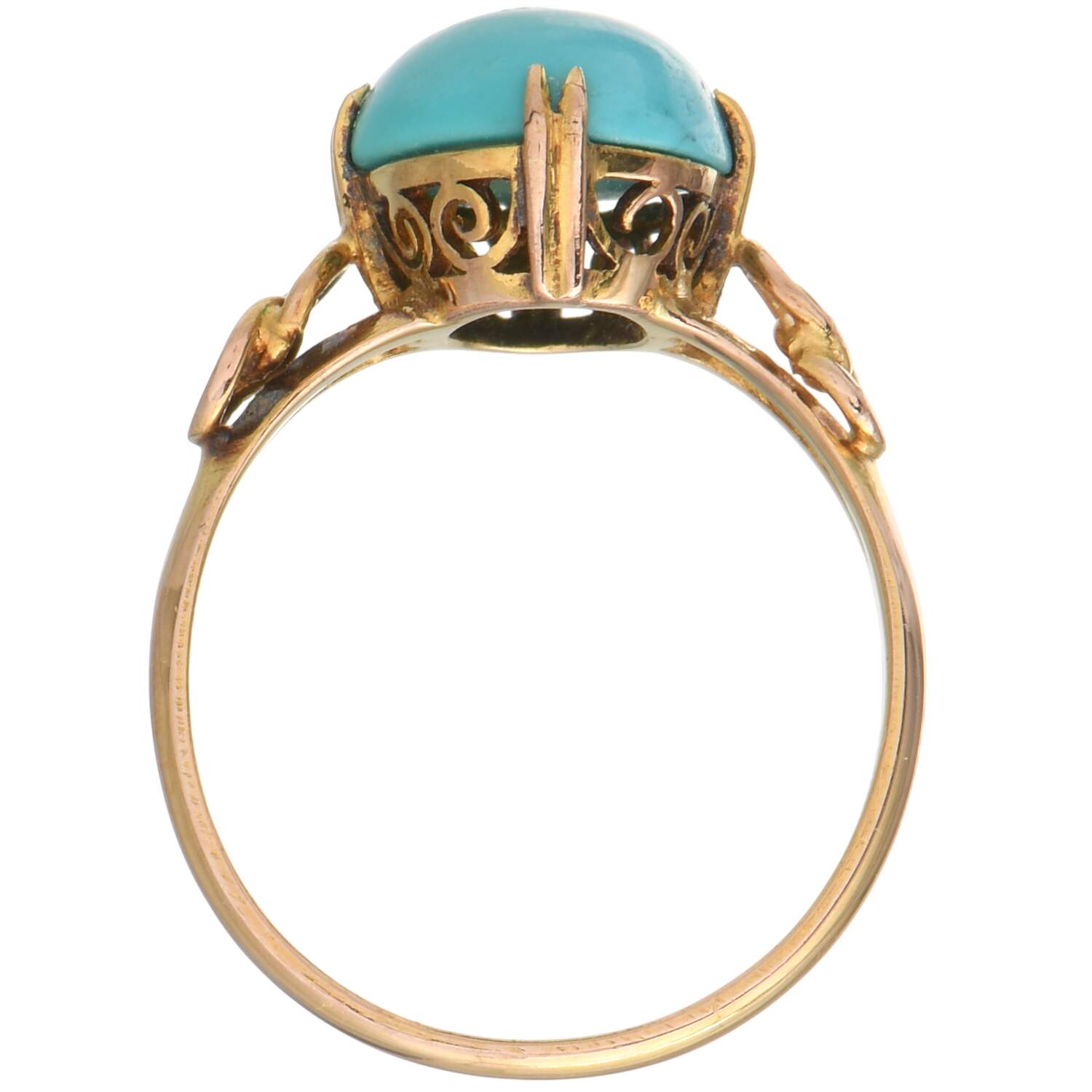14KY Vintage Turquoise(3.0) Double Infinity Ring-5