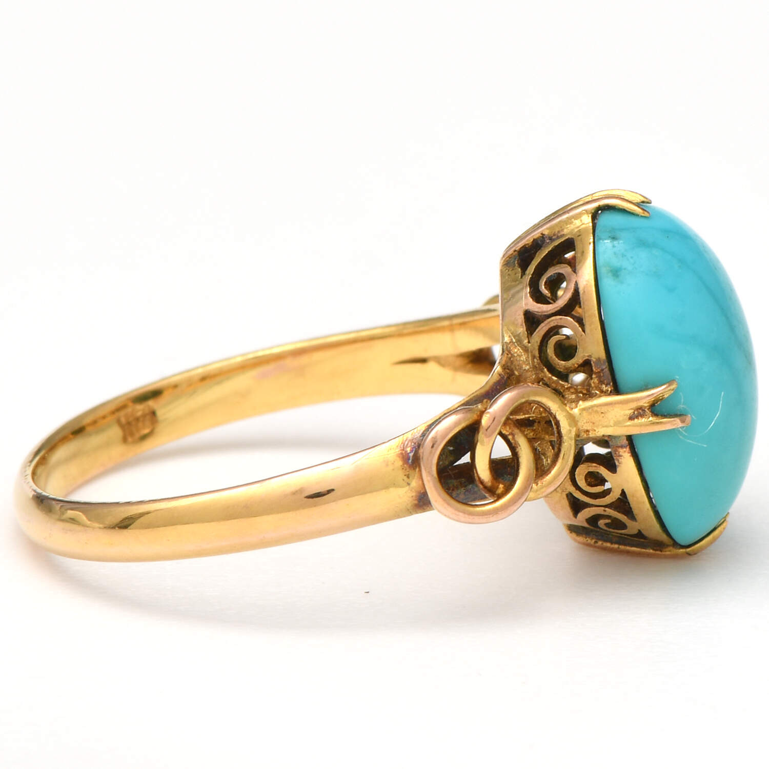 14KY Vintage Turquoise(3.0) Double Infinity Ring-4