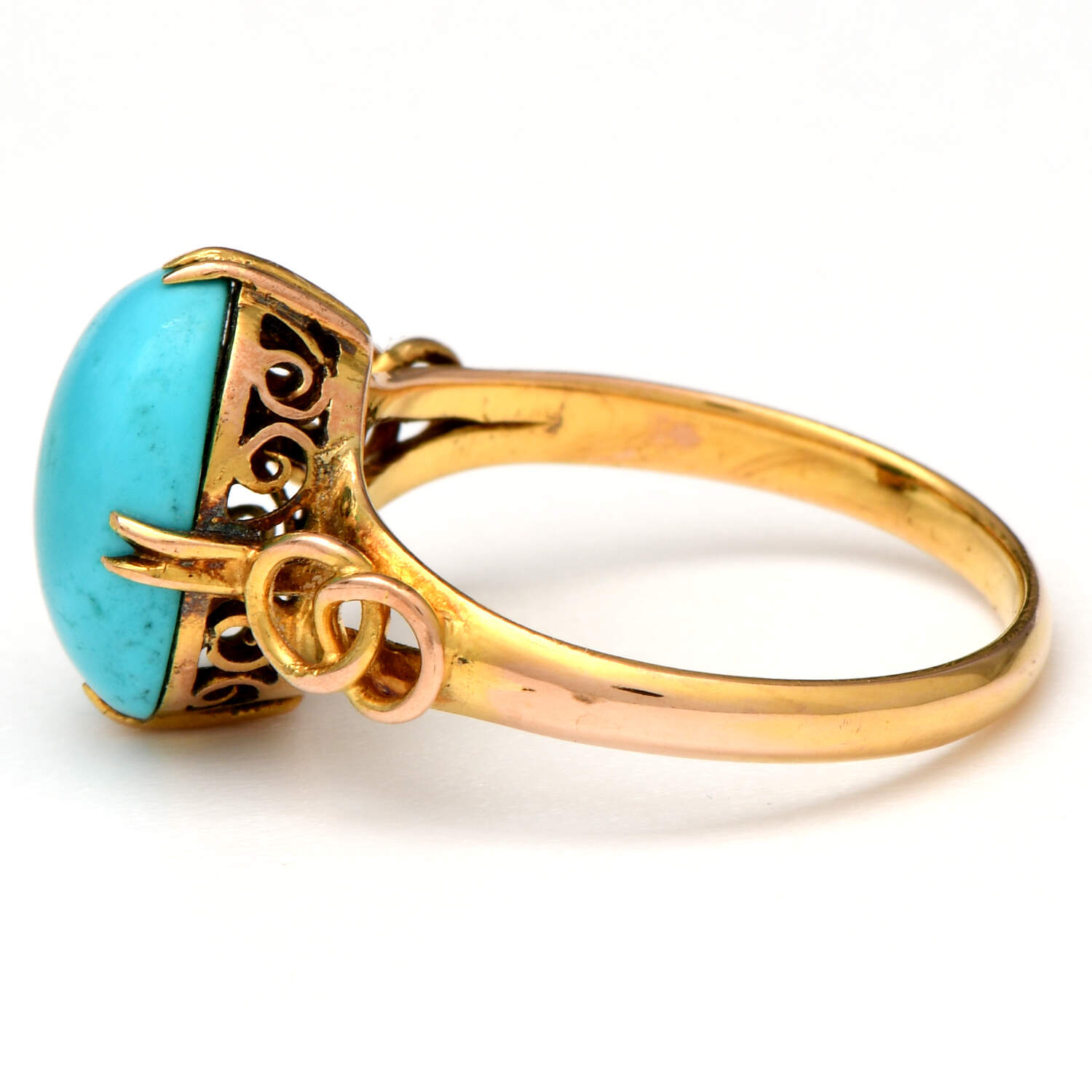 14KY Vintage Turquoise(3.0) Double Infinity Ring-3