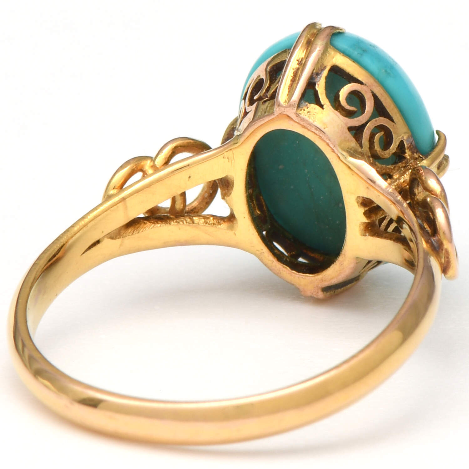 14KY Vintage Turquoise(3.0) Double Infinity Ring-2