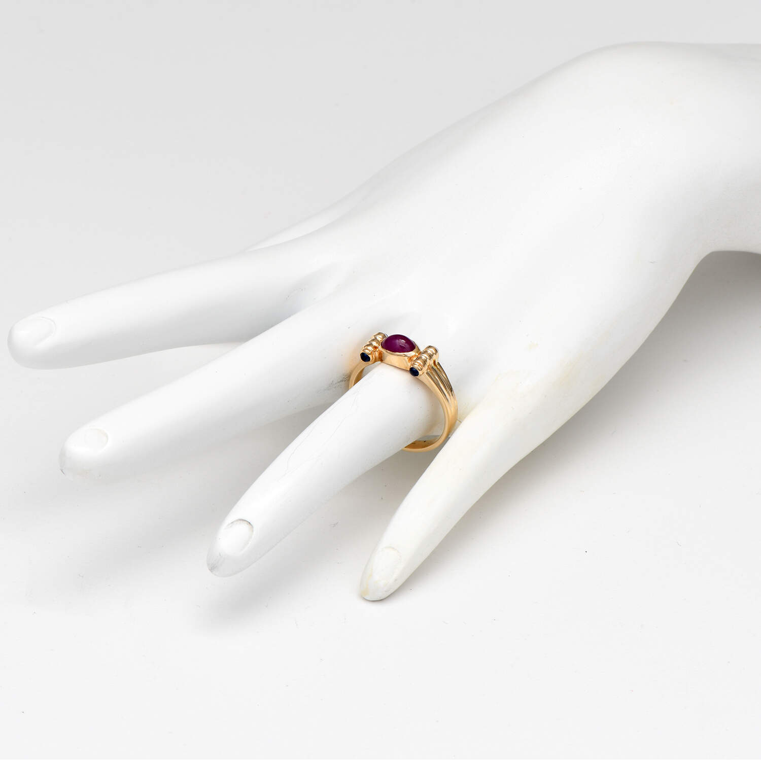 14KY Synthetic Ruby(1.07) & Synthetic Sapphire(0.16) Ring-6