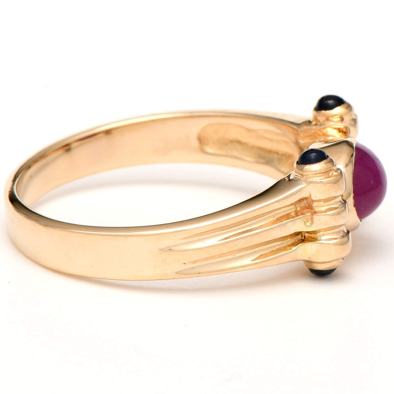 14KY Synthetic Ruby(1.07) & Synthetic Sapphire(0.16) Ring-4