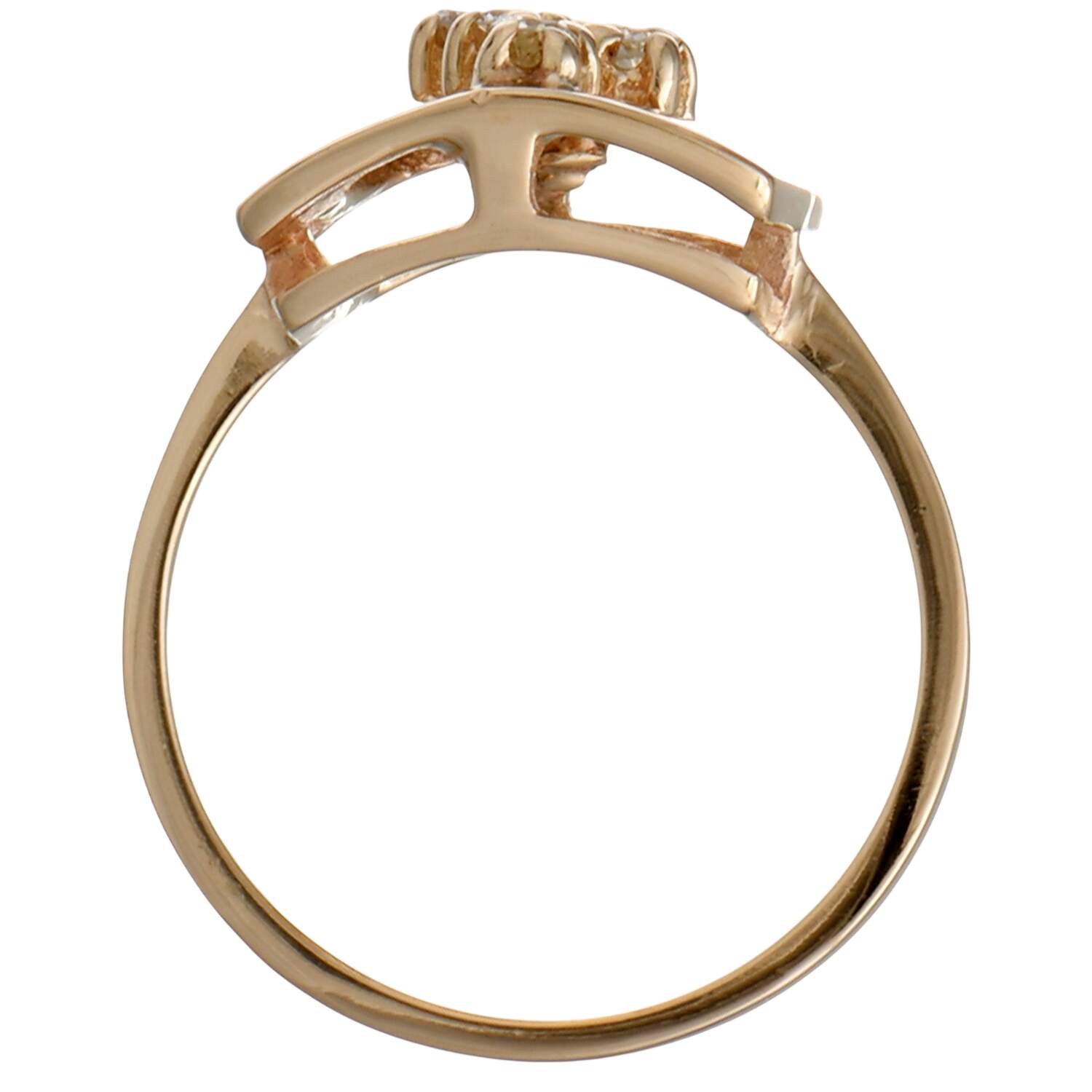 14KY Diamond(0.20) Open Square Ring-5