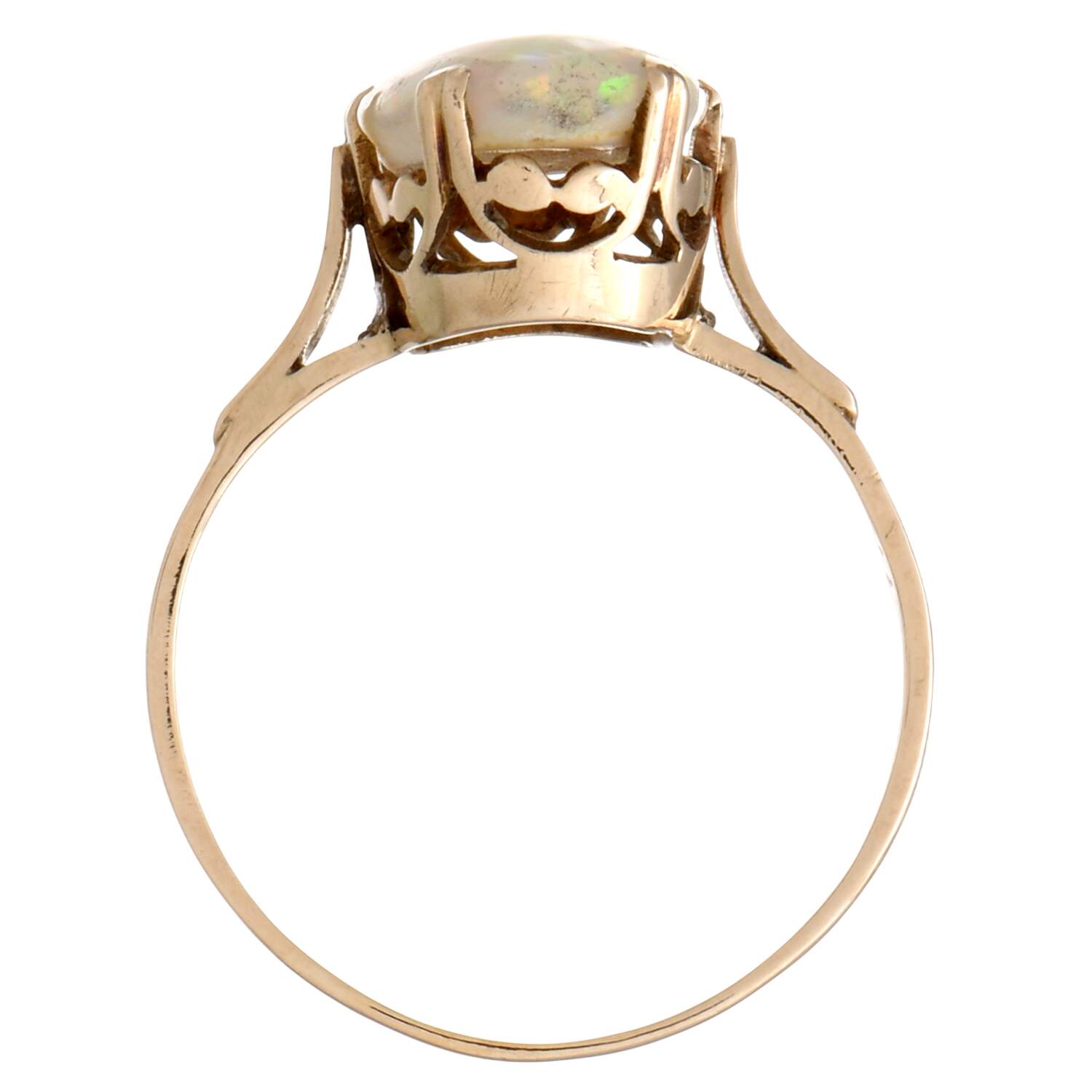 14KY Colorful Crown White Opal(1.40) Ring-5
