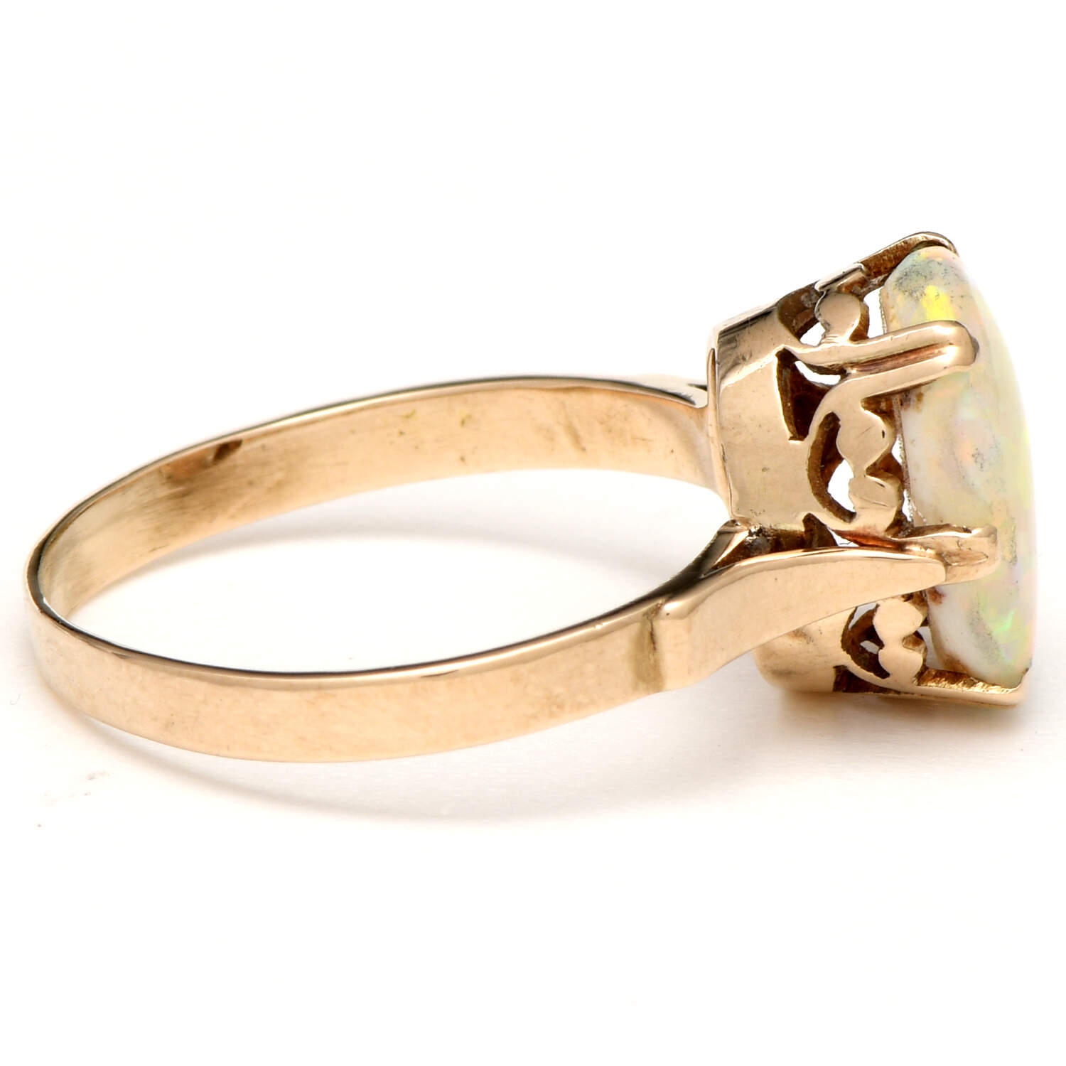 14KY Colorful Crown White Opal(1.40) Ring-4