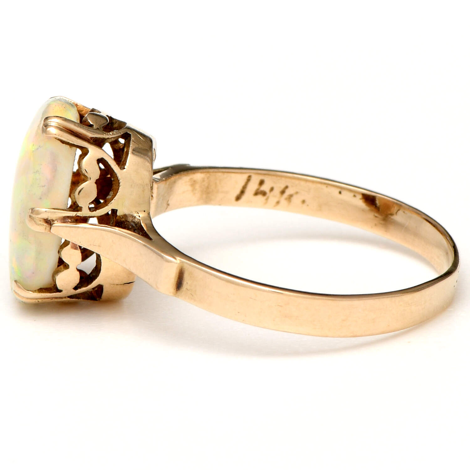 14KY Colorful Crown White Opal(1.40) Ring-3